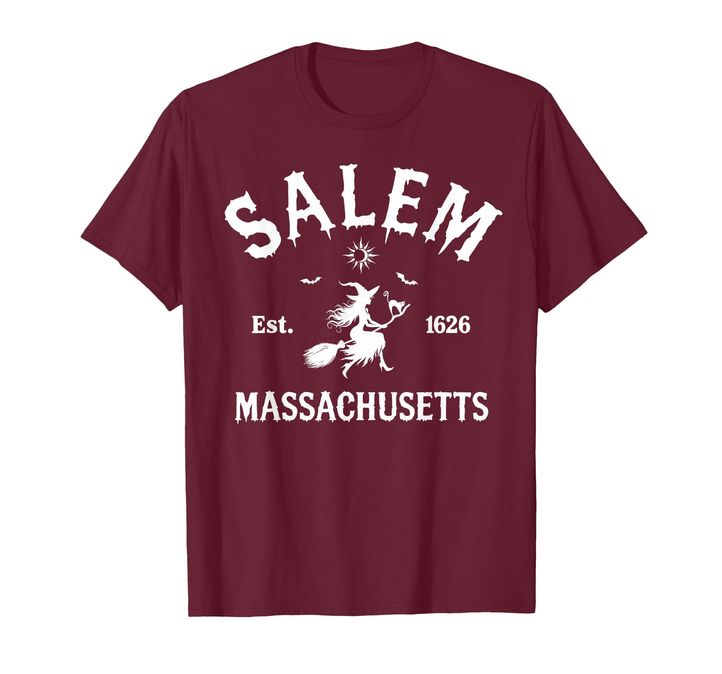 Salem 1626 Massachusetts MA Vintage Halloween Witch Costume T-Shirt