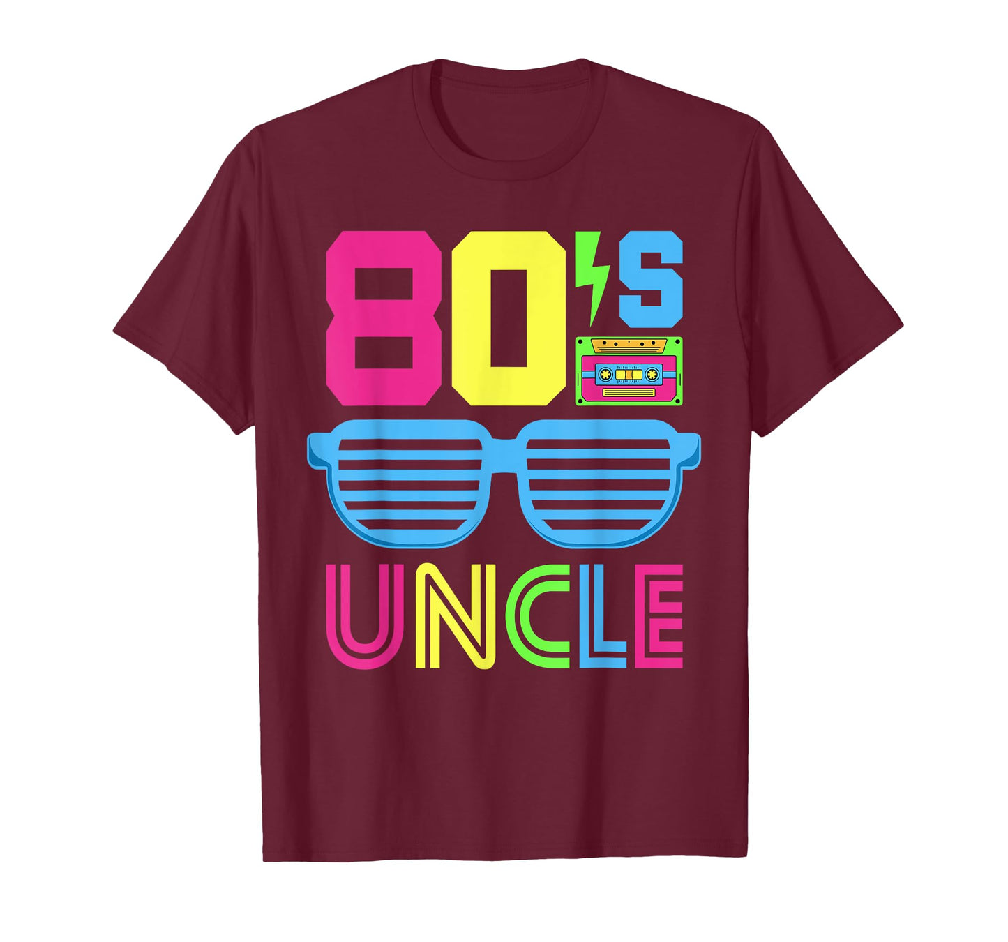 1980s Themed Party Costume Eighties Theme Outfit 80's Uncle T-Shirt