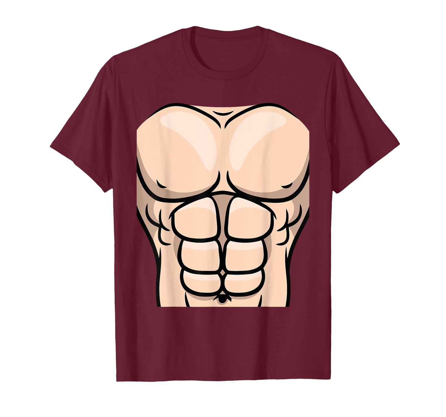 Men Muscle Costume Six Pack Halloween Workout Fitness T-Shirt