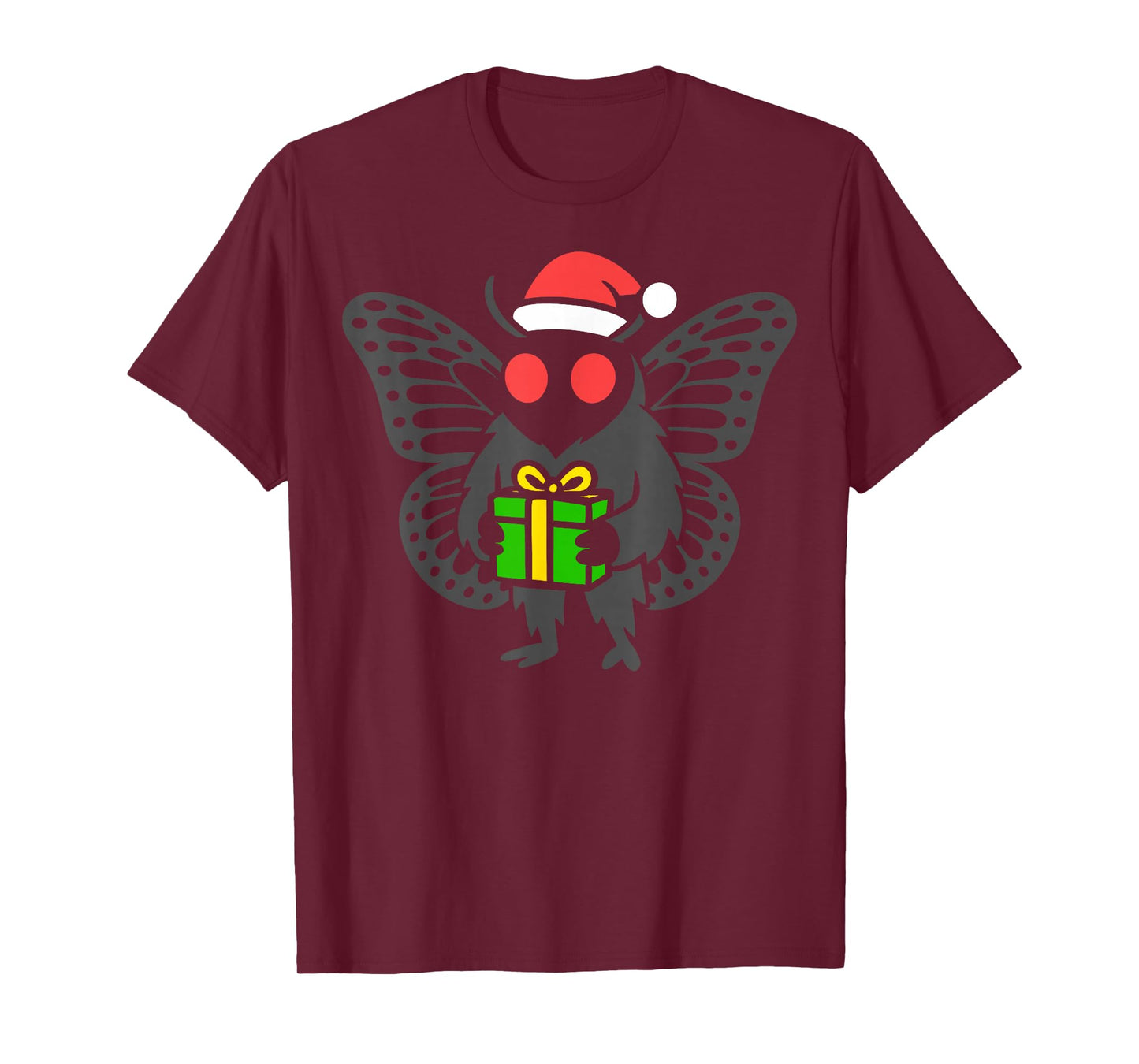 Cute Mothman Santa Mysterious and Dark Cryptid Christmas T-Shirt