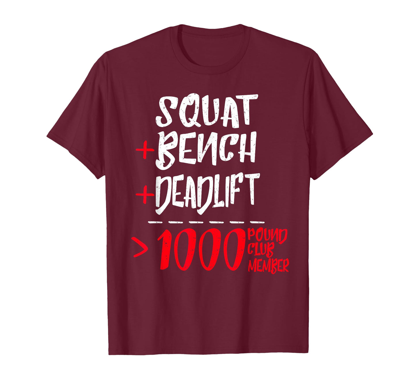 Gym Training FH 1000 Pound Club Member T-Shirt - Men's Black Classic Fit Modern Lightweight Cotton 50% Polyester 50% Short Sleeve Crew Neck T-Shirt