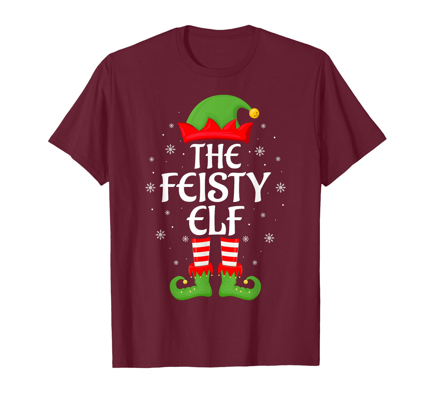 Feisty Elf Xmas Family Matching Elf Squad Christmas T-Shirt