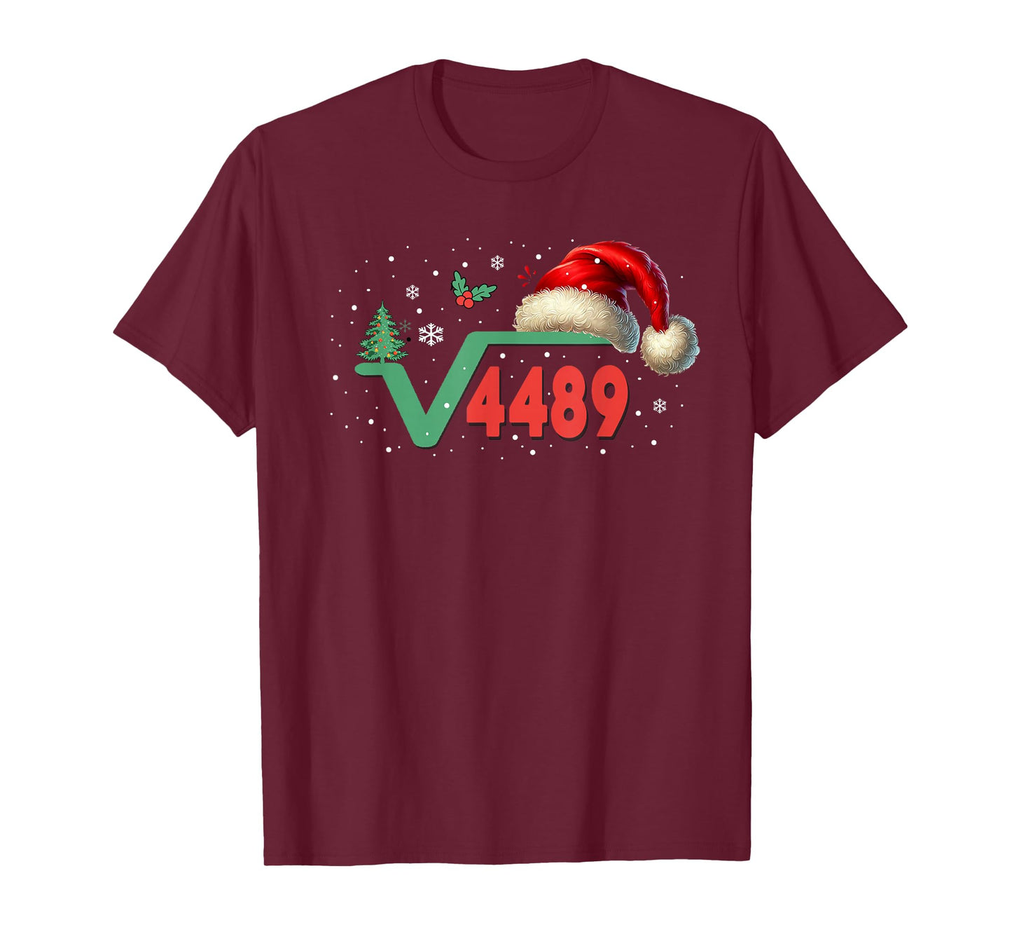 Funny 67 Meme Square Root 4489 Slang Math Teacher Christmas T-Shirt