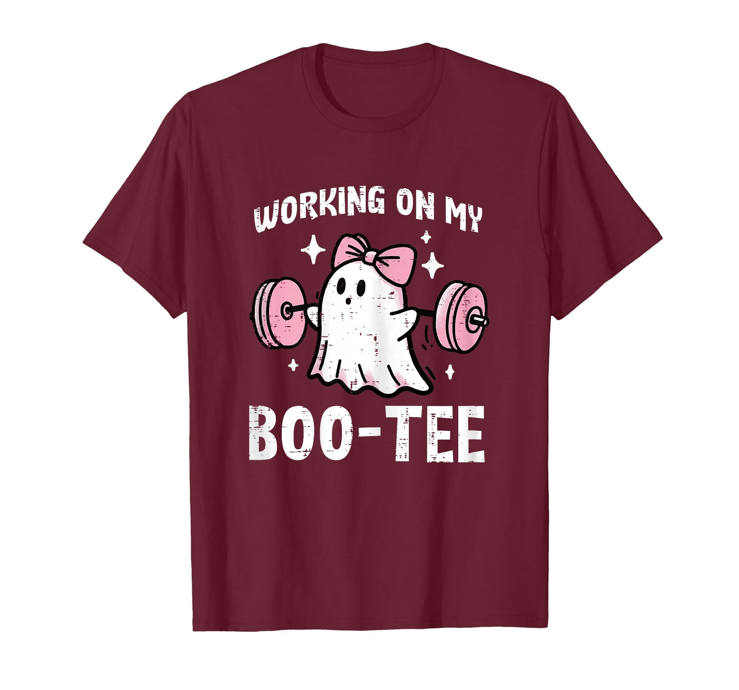 Halloween Ghost Working On My Boo Tee Workout Costume Women T-Shirt