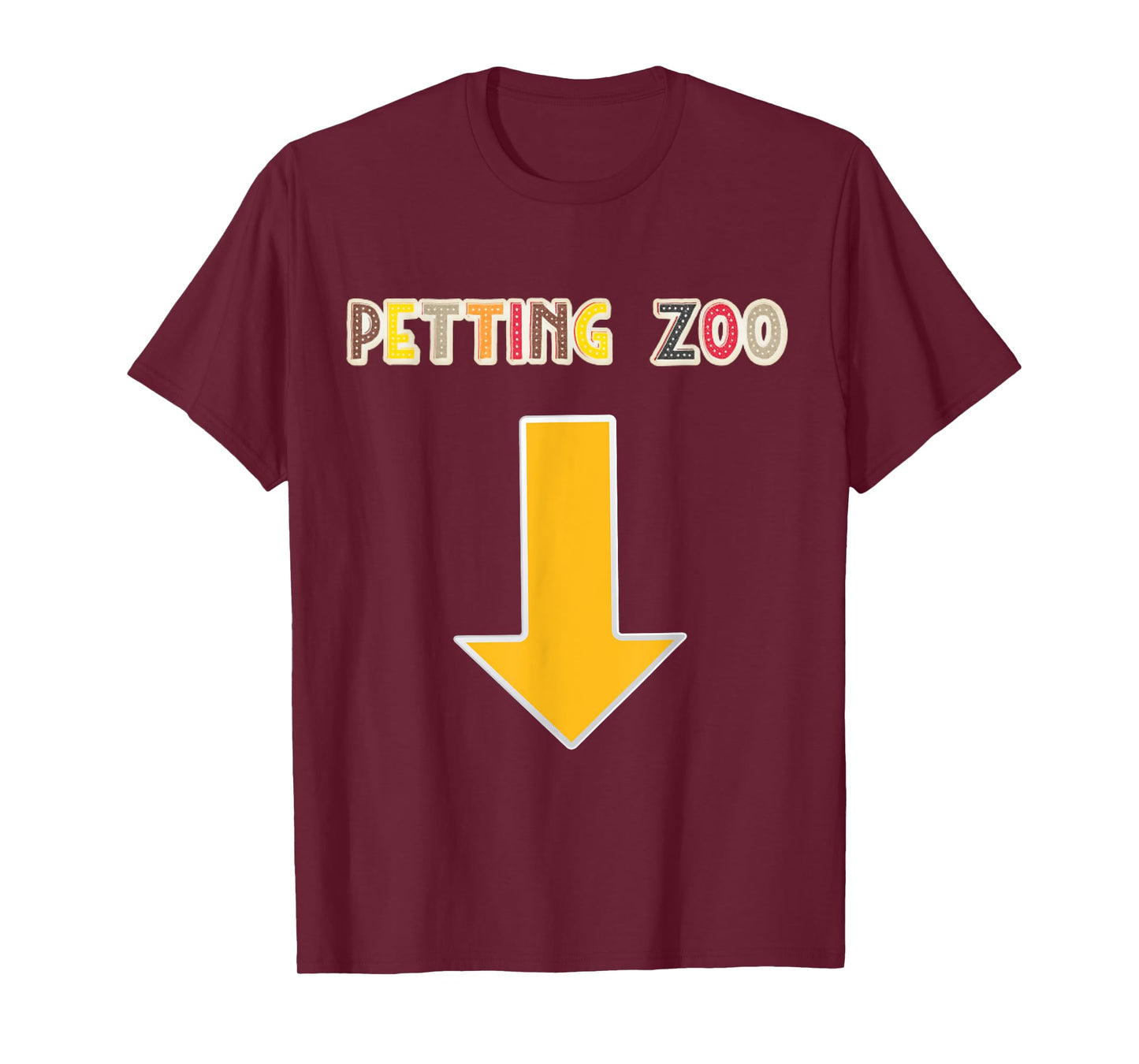 Mens Funny Guys Adult Humor Petting Zoo Arrow Down T-Shirt