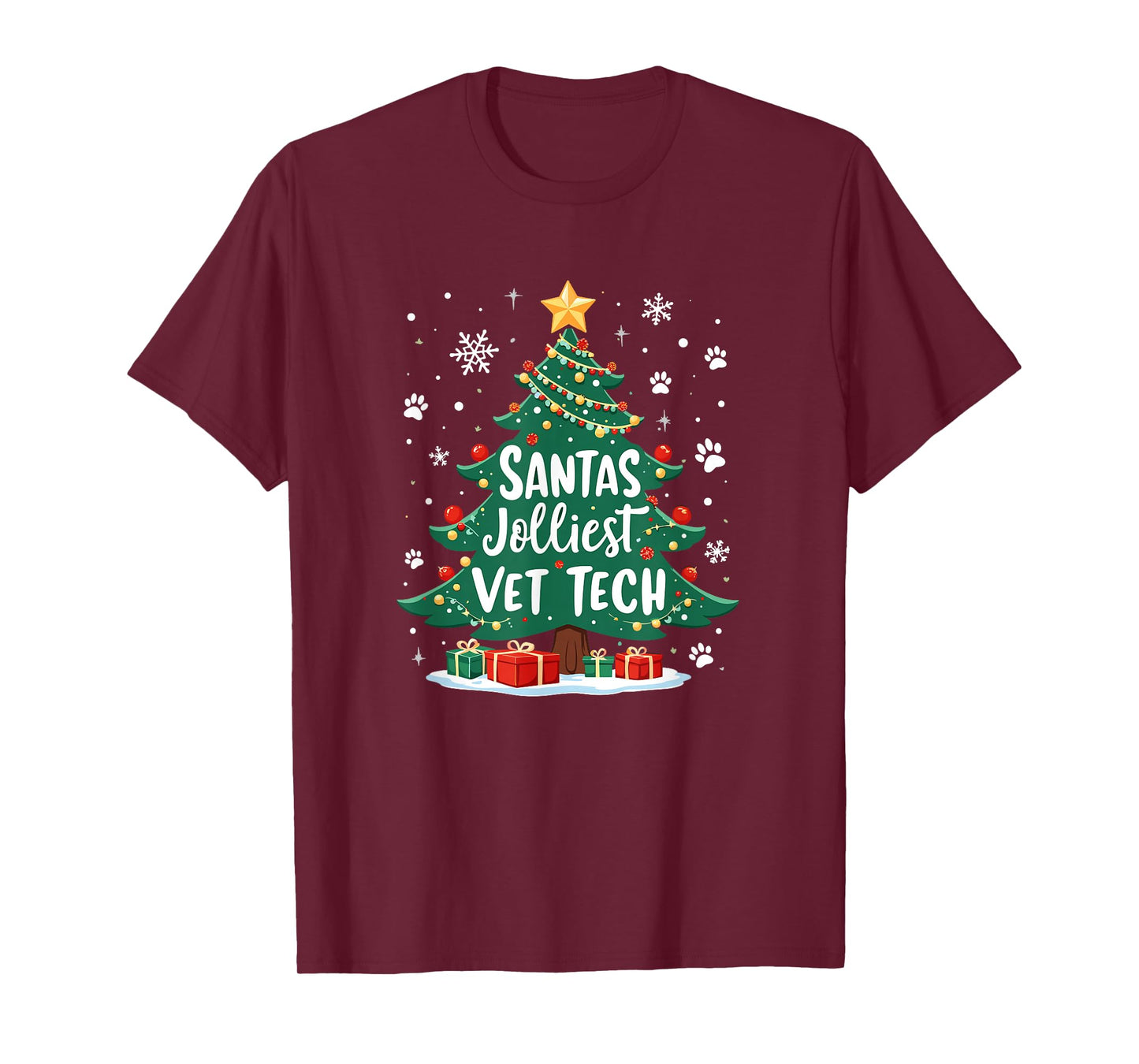 Santas Jolliest Vet Tech | Funny Christmas T-Shirt