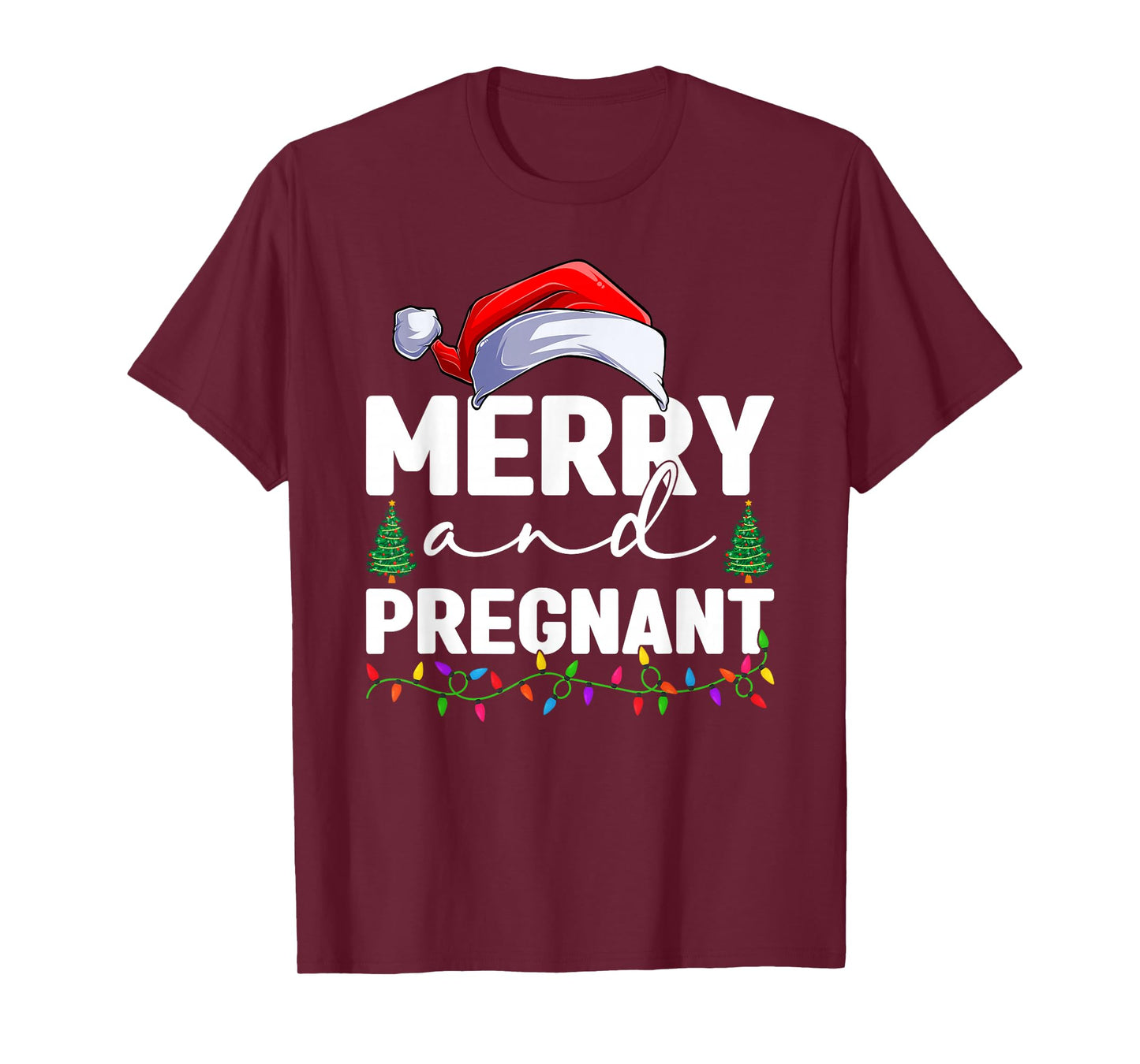 Merry and Pregnant Christmas Pregnancy Announcement Xmas T-Shirt