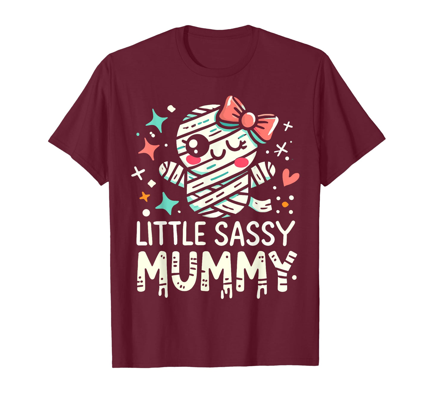 Kids Little Sassy Mummy Girl Cute Mummy Halloween Decor T-Shirt
