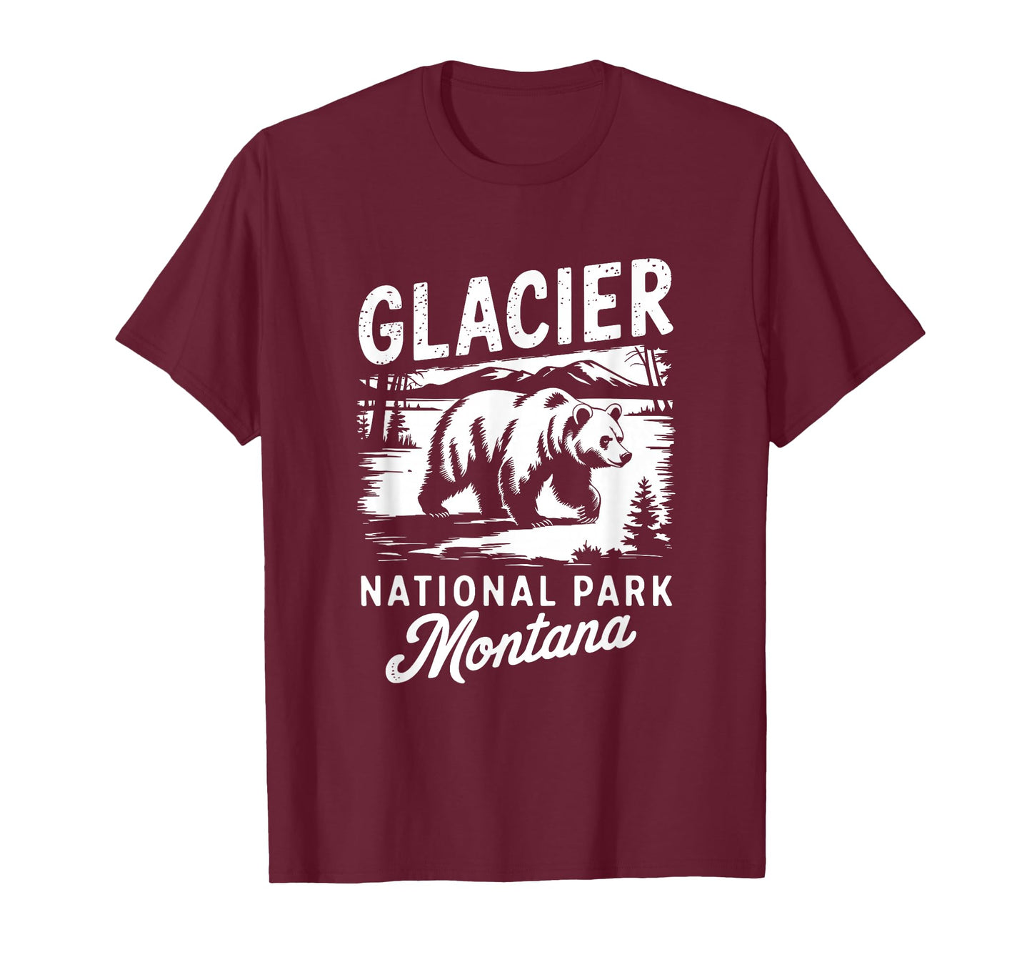 Glacier National Park Montana Bear Vintage Style T-Shirt