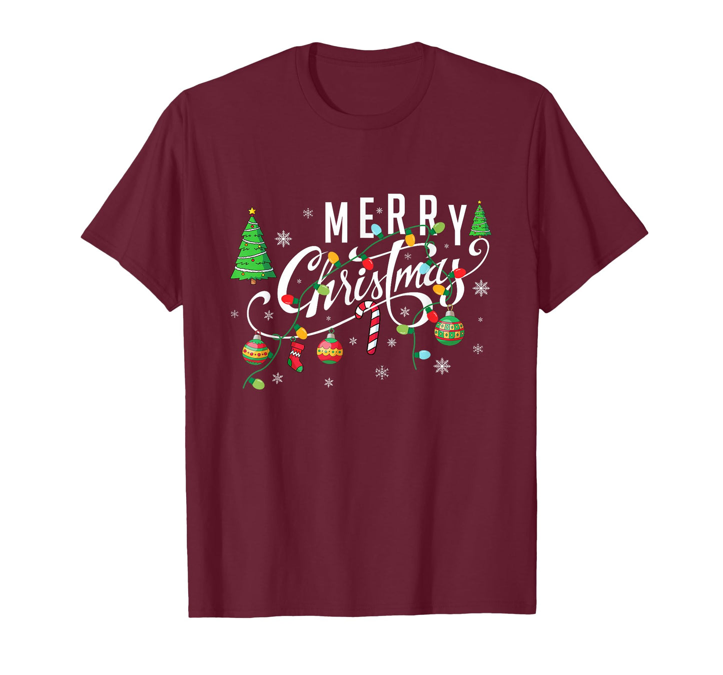 Merry Christmas Lights Decoration Holiday Xmas Family T-Shirt