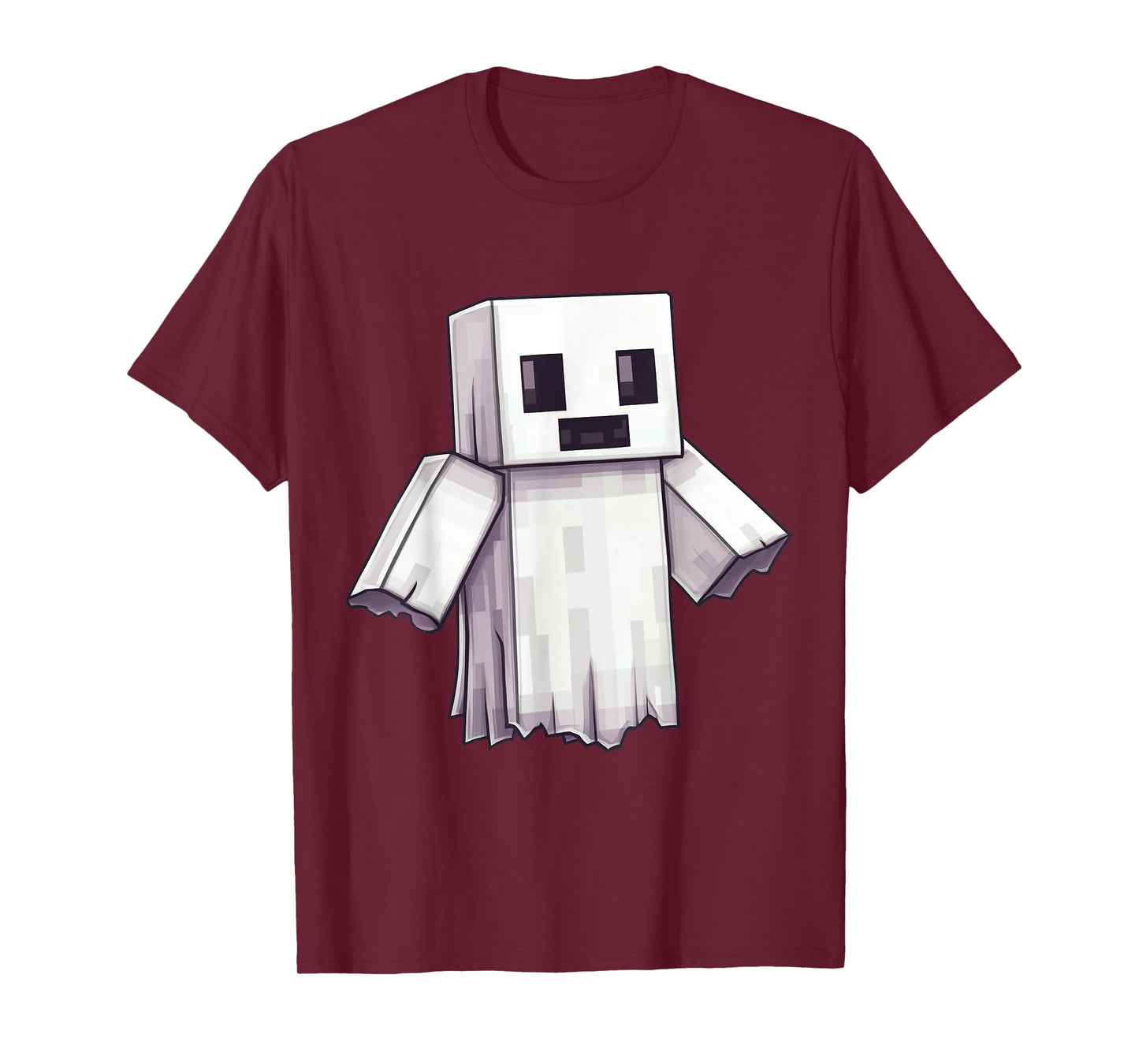 Ghost Video Gamer Pixel Halloween Matching Costume Men Kids T-Shirt
