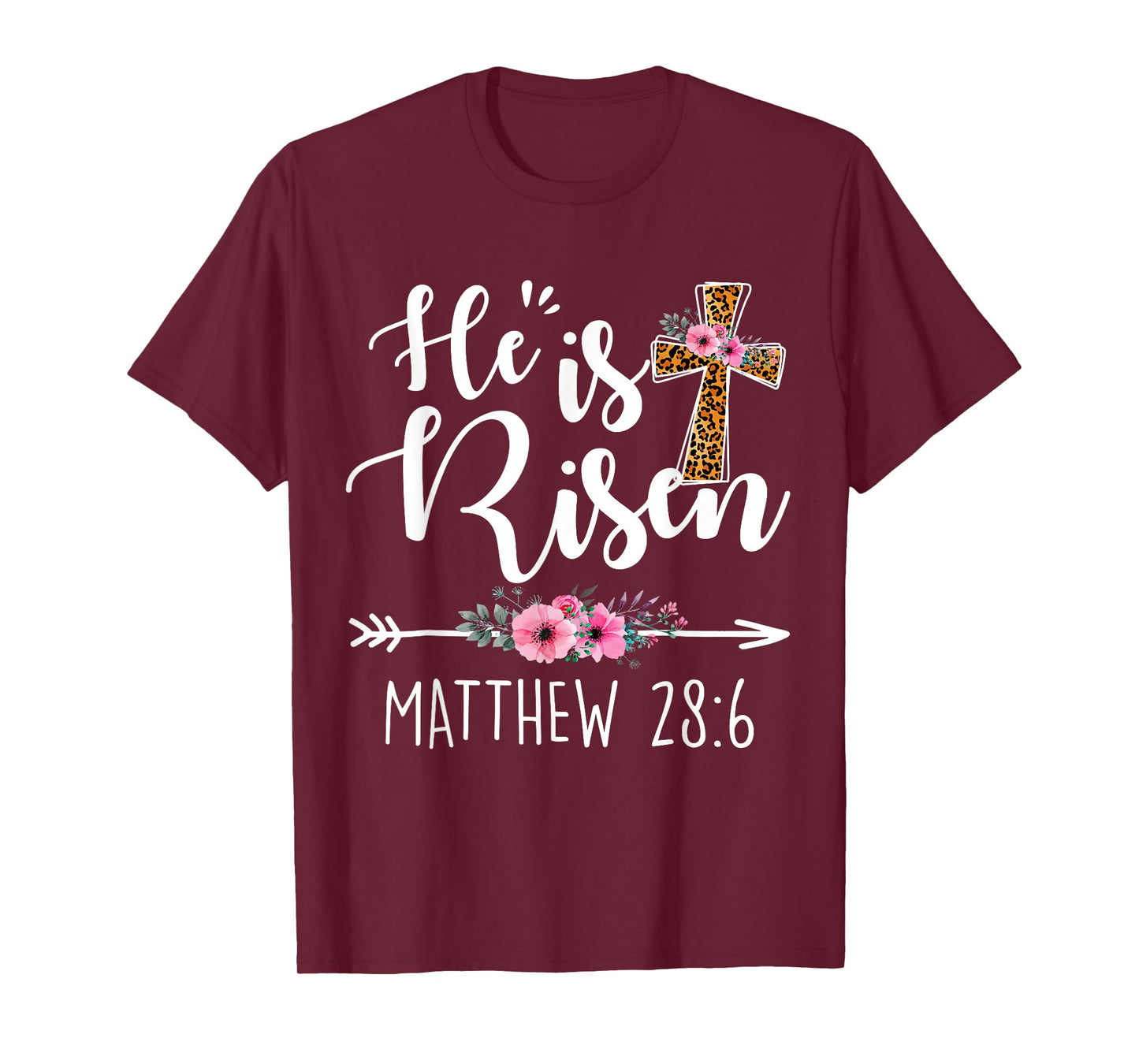 Happy Easter Day He is Risen Toddler Girls Women Floral T-Shirt