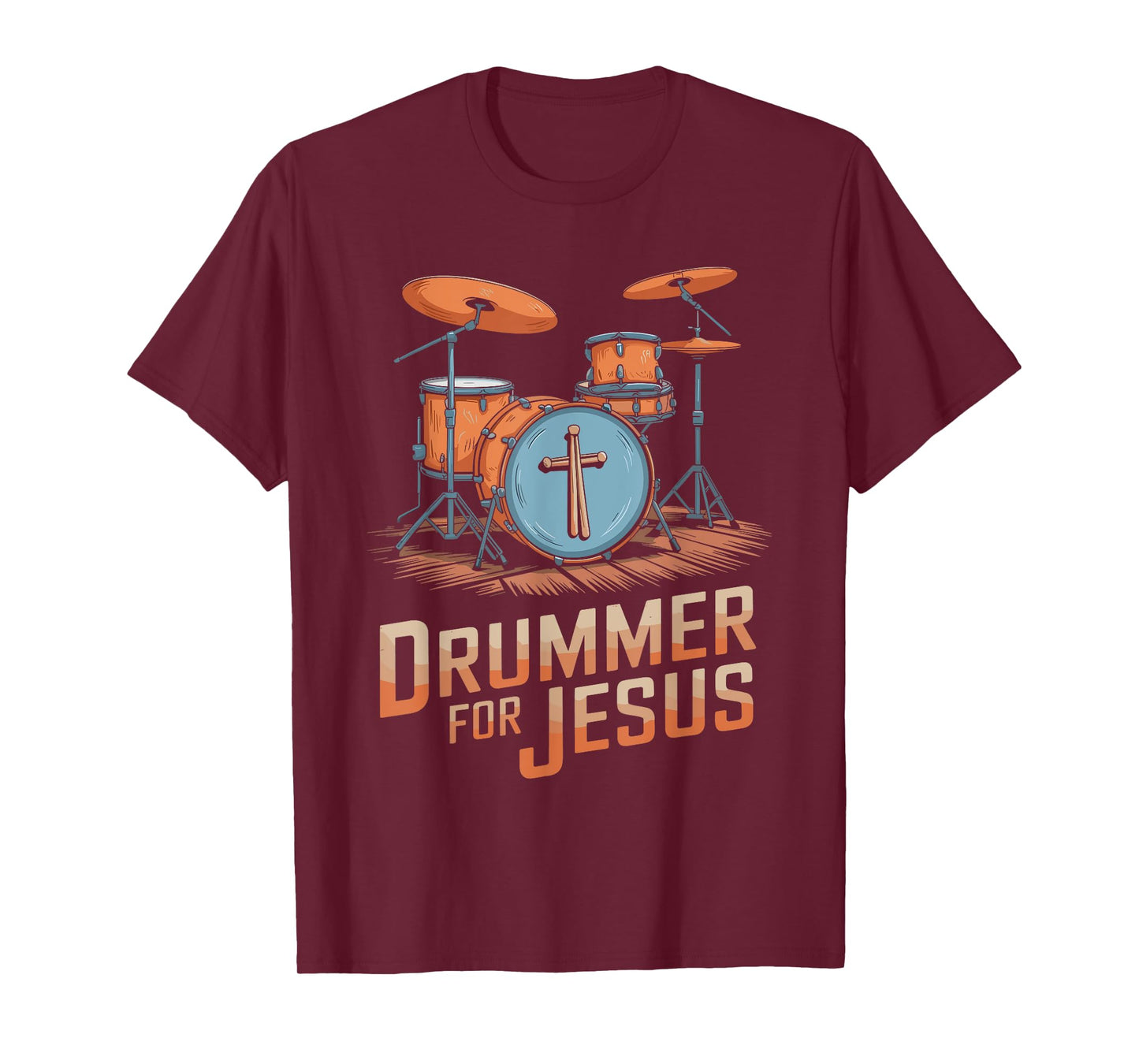 Drummer For Jesus, Drums Percussionist And Drummer Drumming T-Shirt