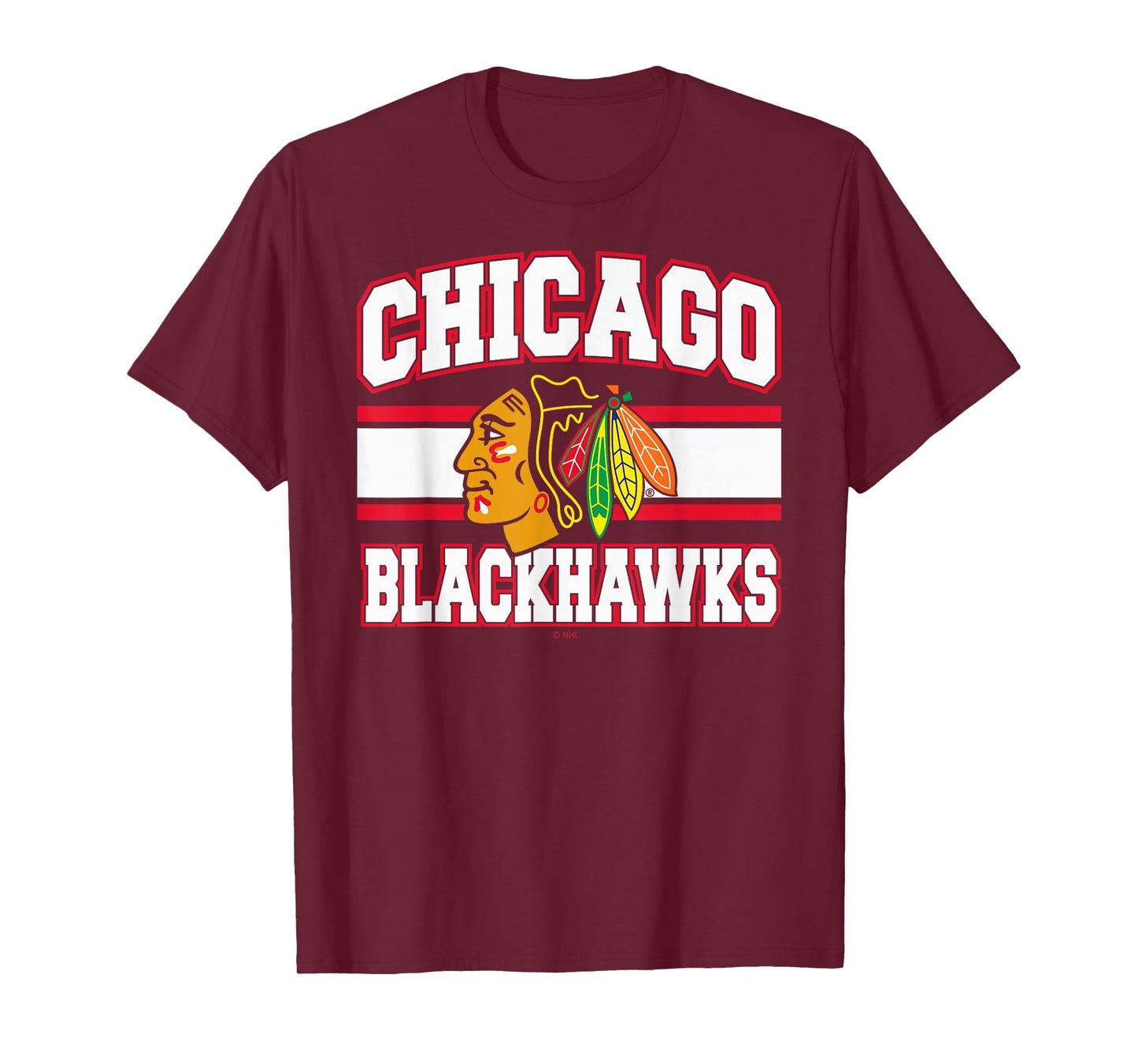 Chicago Blackhawks Stripe Black Officially Licensed T-Shirt