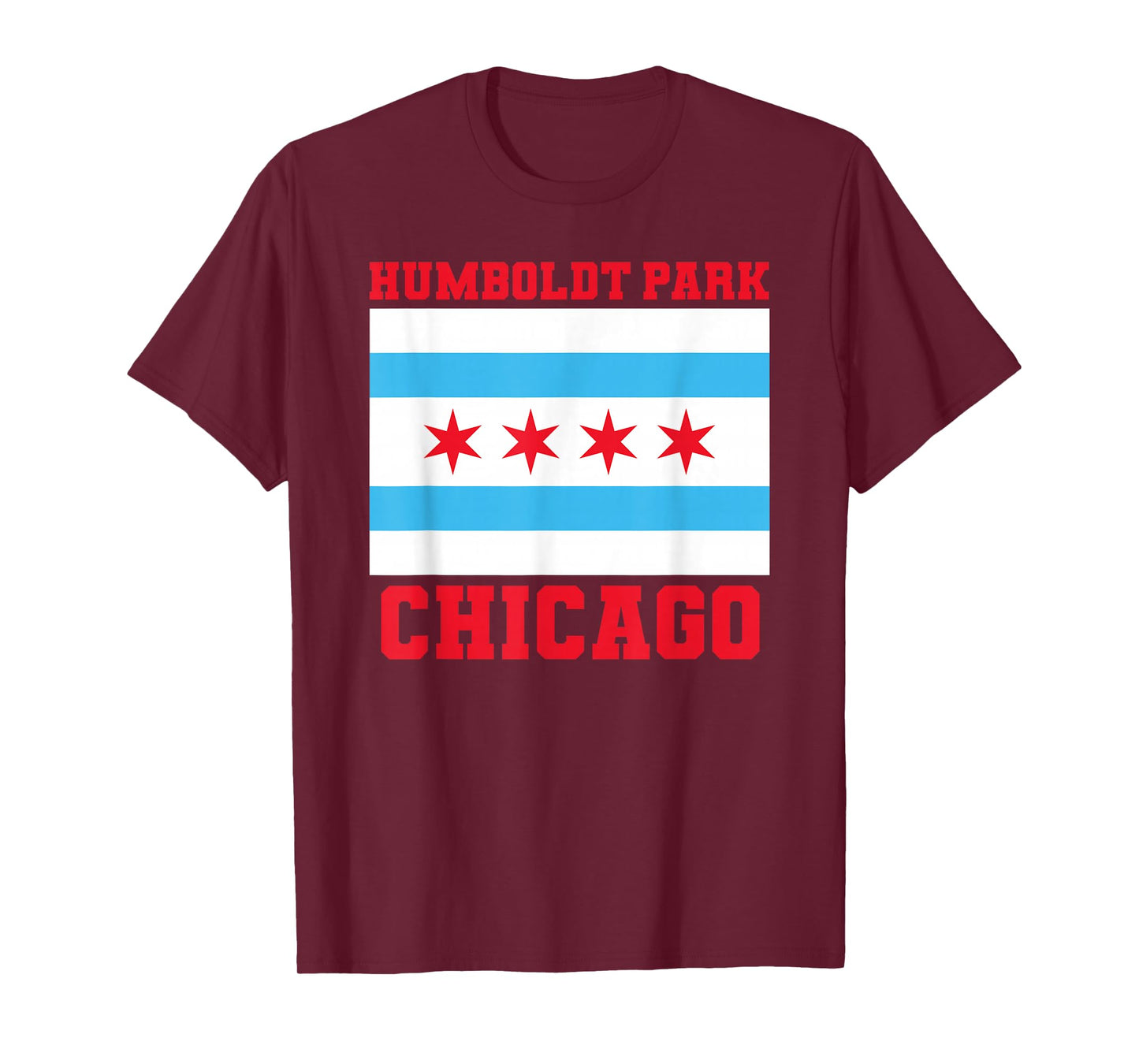 Humboldt Park Chicago Illinois Flag Loop 773 Deep Dish Pizza T-Shirt