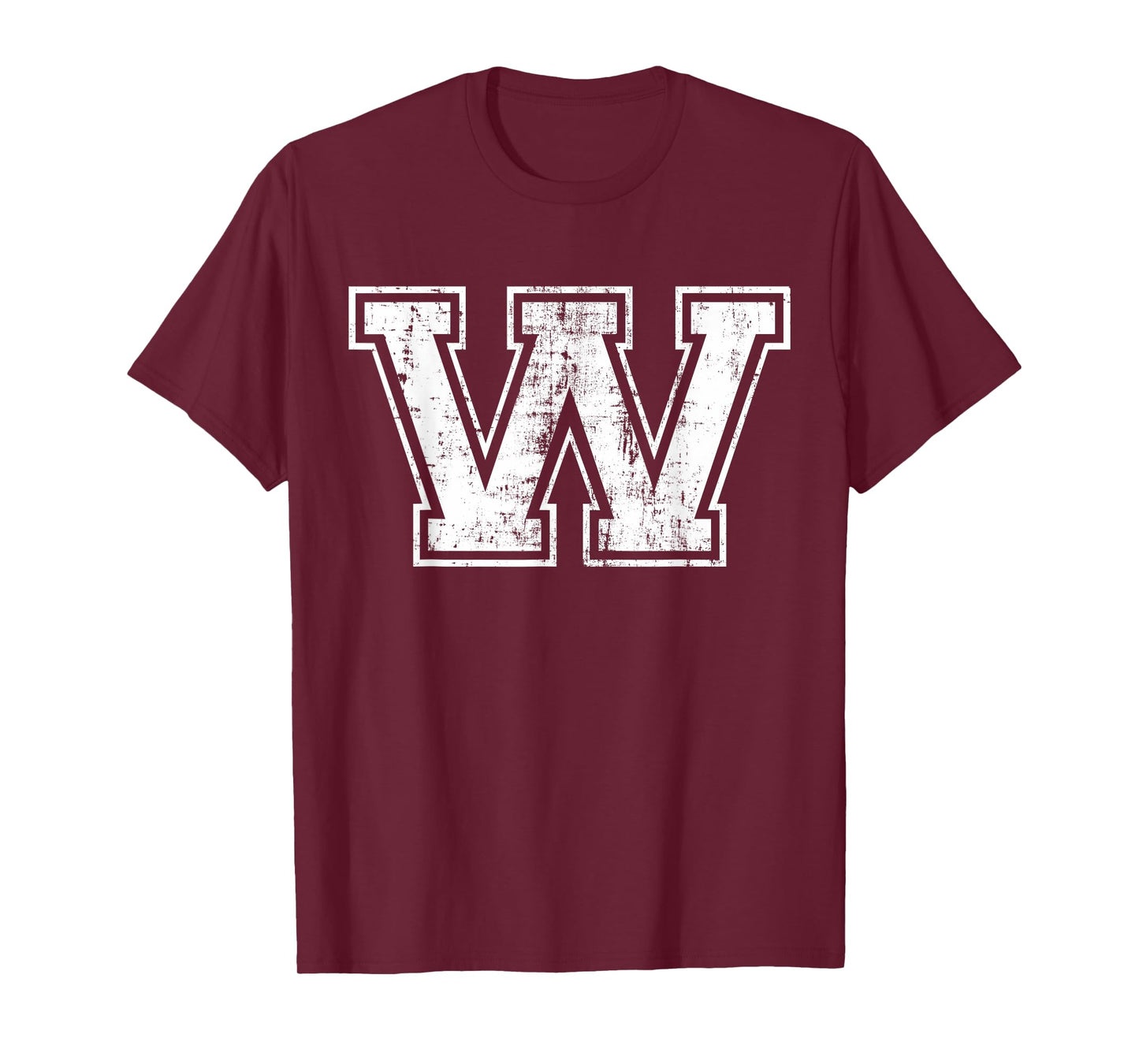 Letter W Uppercase Alphabet Initial School College Varsity T-Shirt