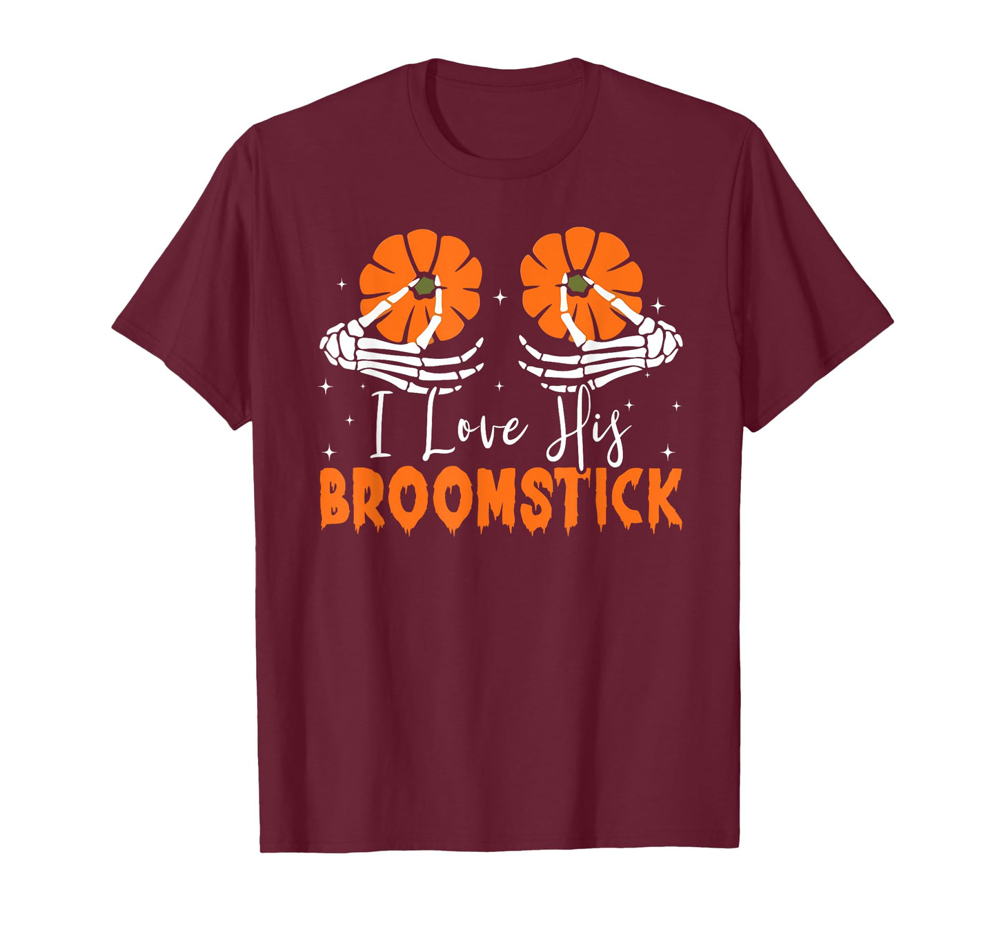 I Love Her Pumpkins I Love His Broomstick Halloween Couples T-Shirt