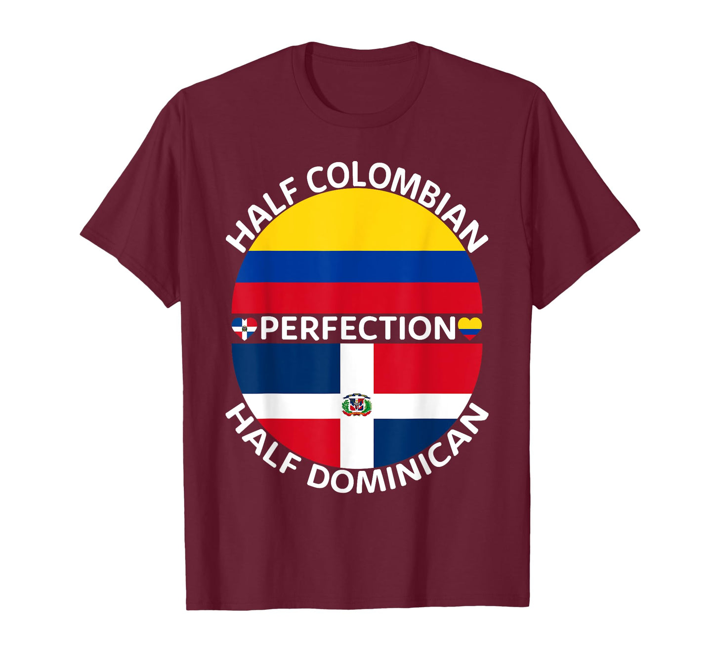 Half Colombian Half Dominican Republic Colombia Flag Men T-Shirt