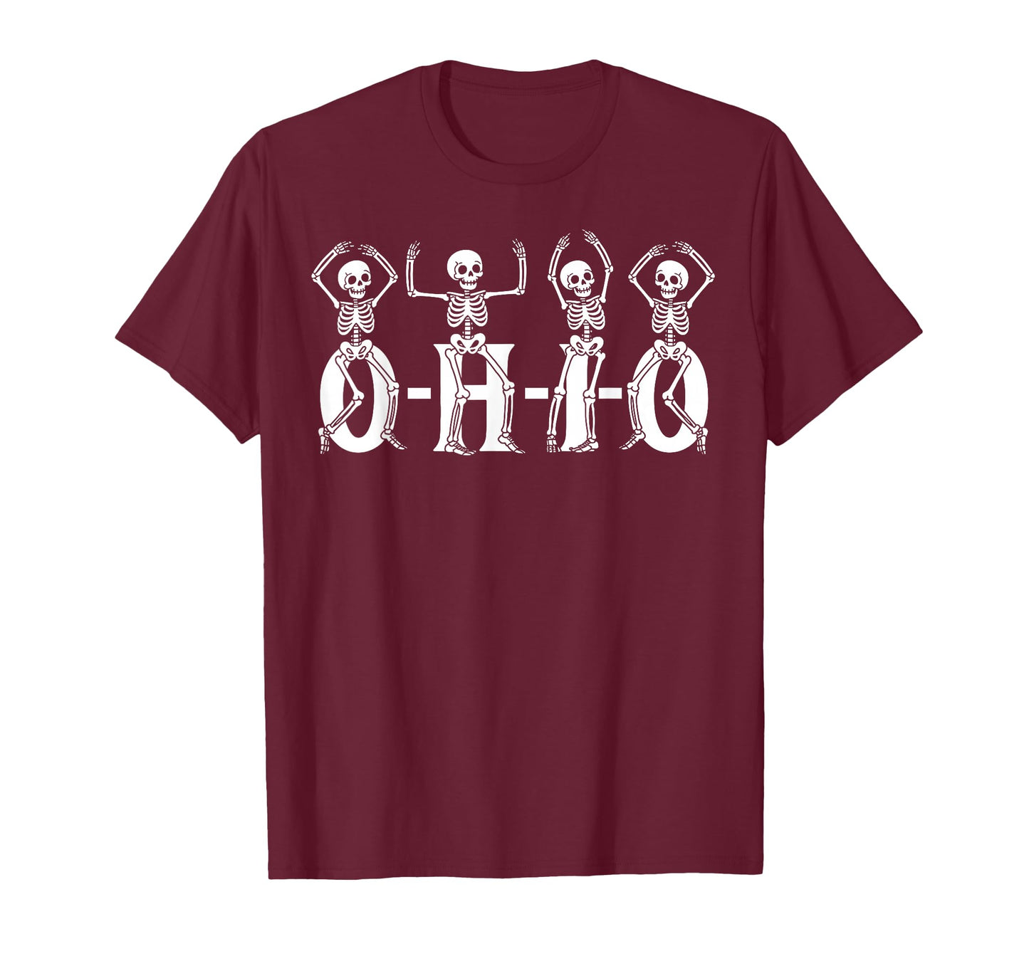 Funny O-H-I-O State Skeleton Ohio Halloween Vintage Vibe Fun T-Shirt