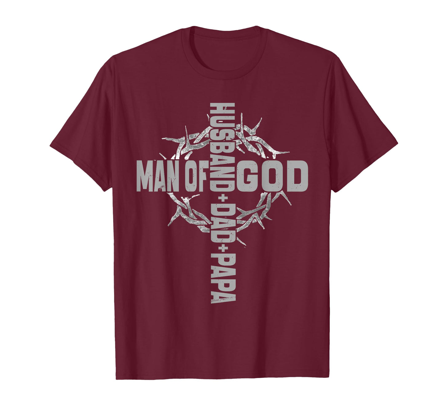 Man of God Religious Christian Cross Husband Dad Fathers Day T-Shirt