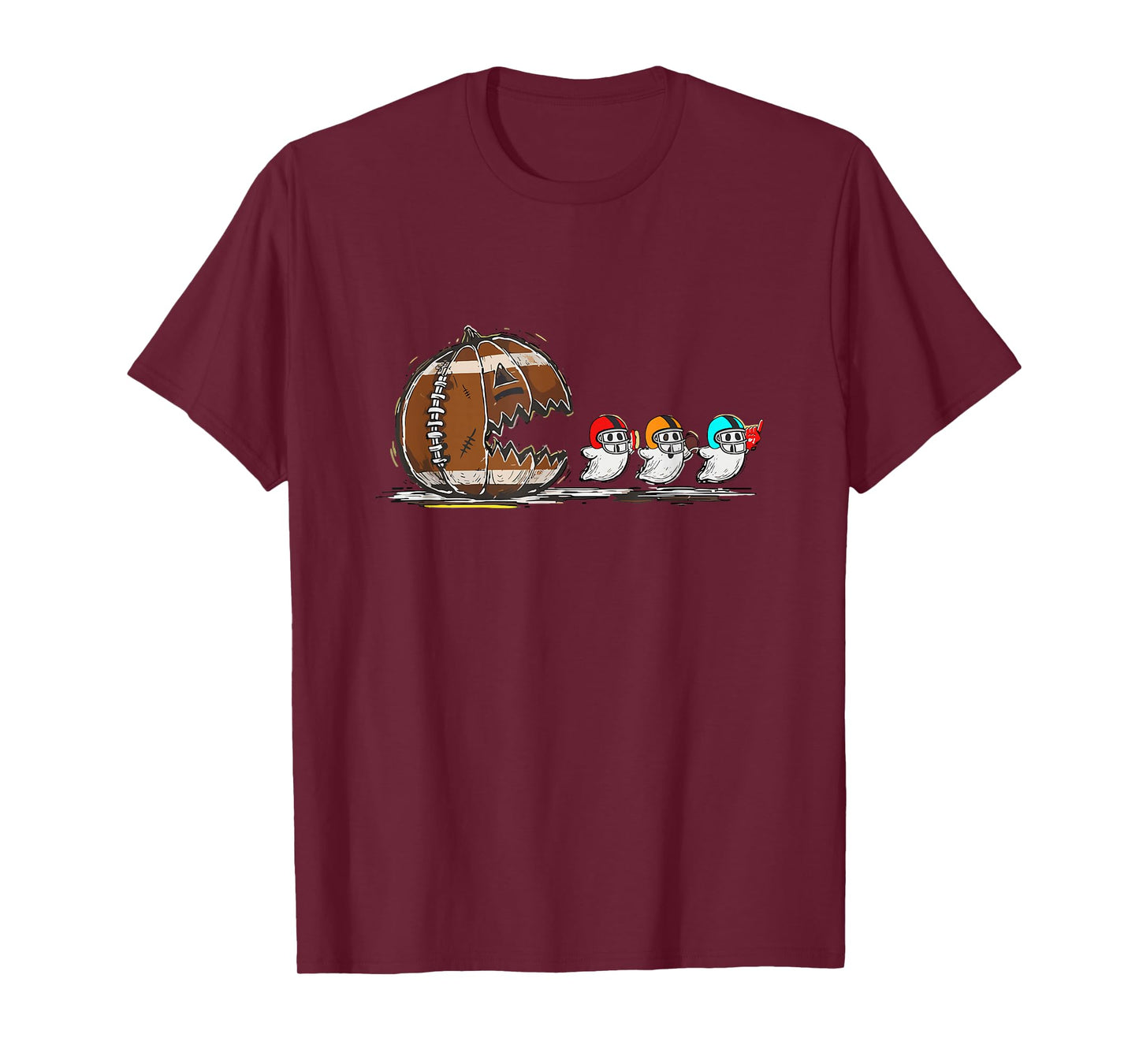 Football Chasing Ghost Halloween Football Gameday Boo Spooky T-Shirt