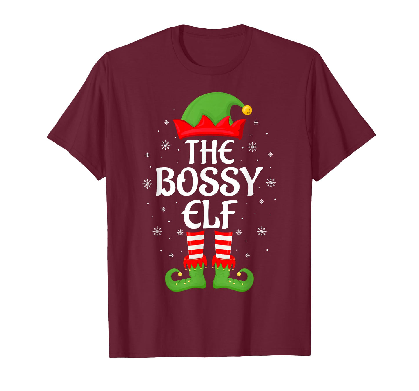 Bossy Elf Xmas Family Matching Elf Squad Christmas Women T-Shirt