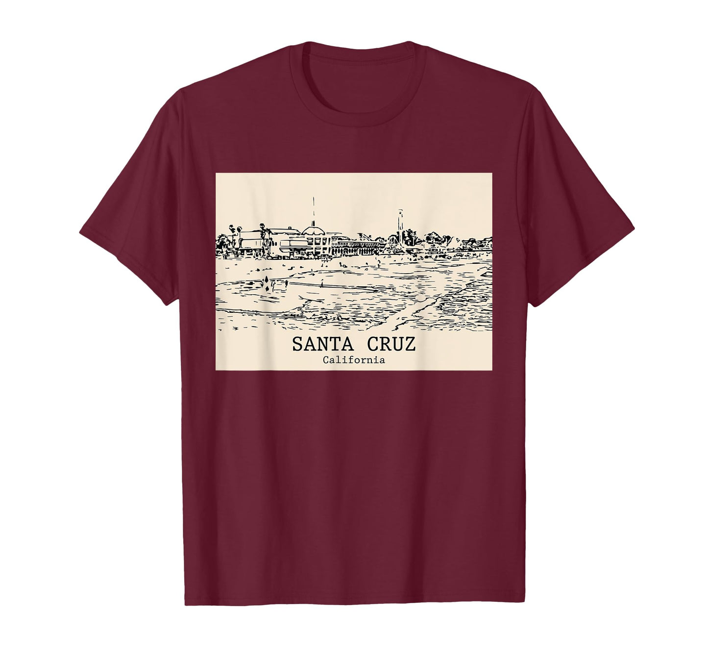 Santa Cruz California Vintage Retro Travel Souvenir T-Shirt