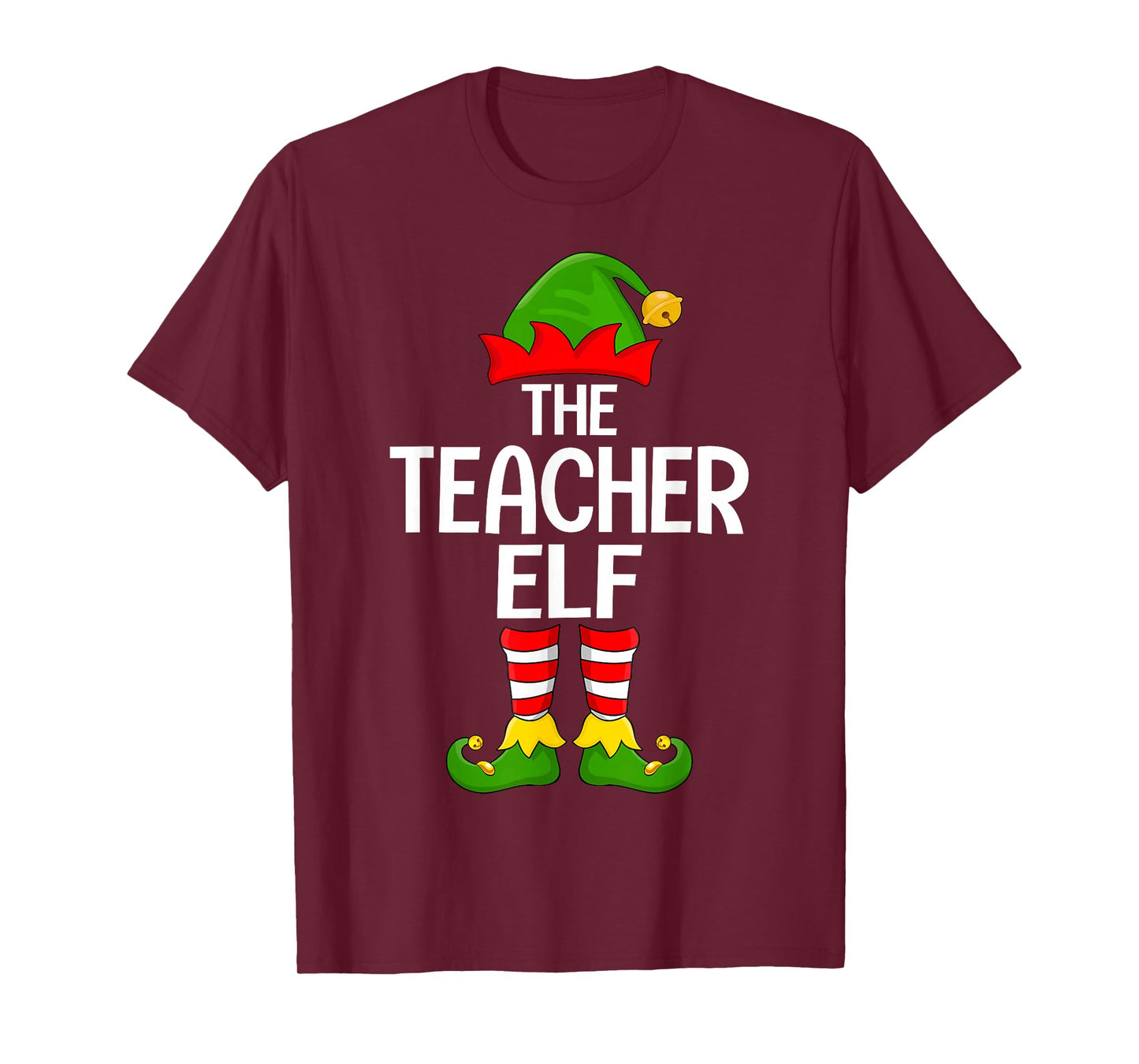 Teacher Elf Xmas Matching Family Elf Squad Christmas T-Shirt