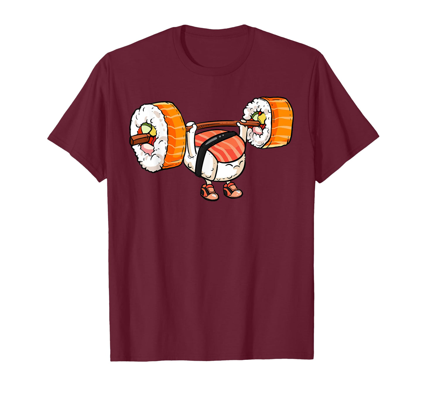 Sushi Weight Lifting Shirt Fitness Workout Training Gym Tee T-Shirt