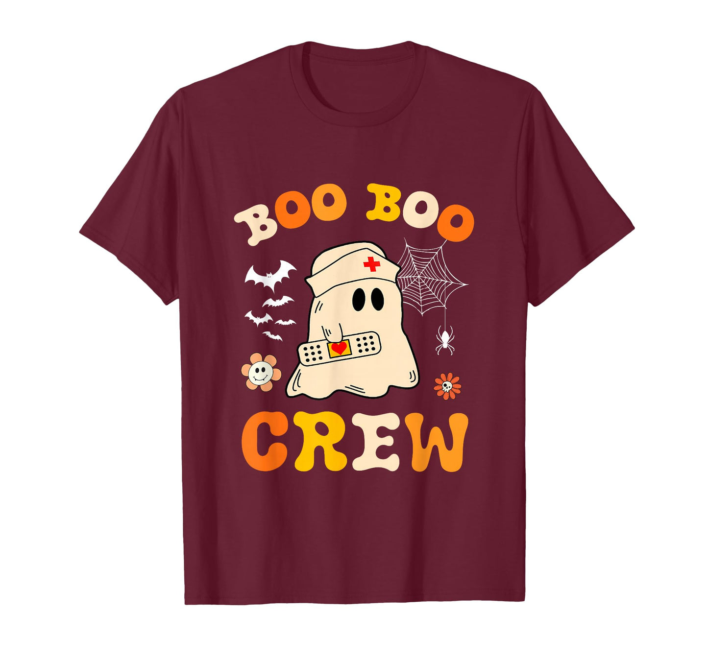 Groovy Boo Boo Crew Nurse Women Funny Ghost Nurse Halloween T-Shirt