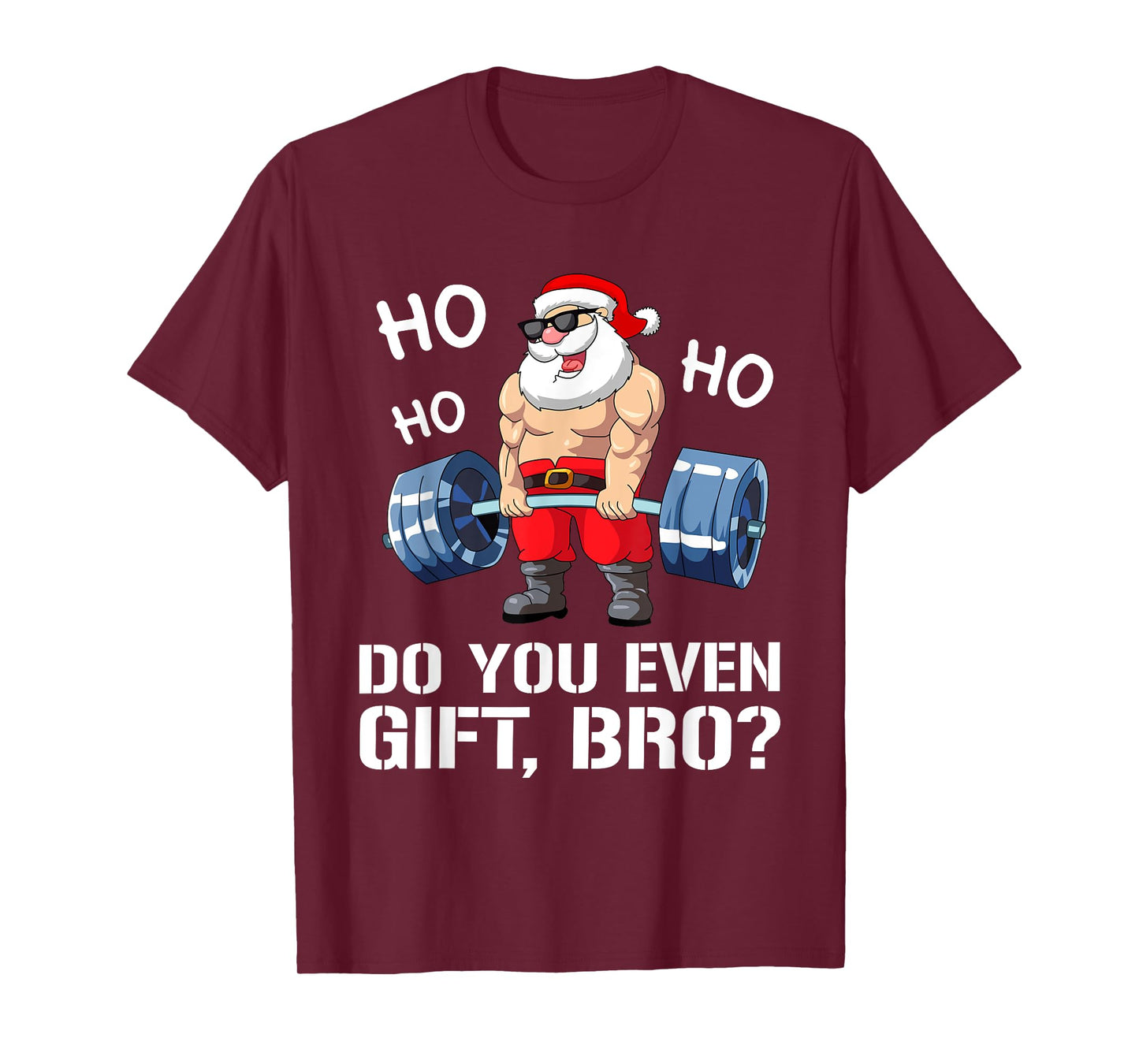 Funny Gym Fitness Santa Claus Man Woman Christmas T-Shirt