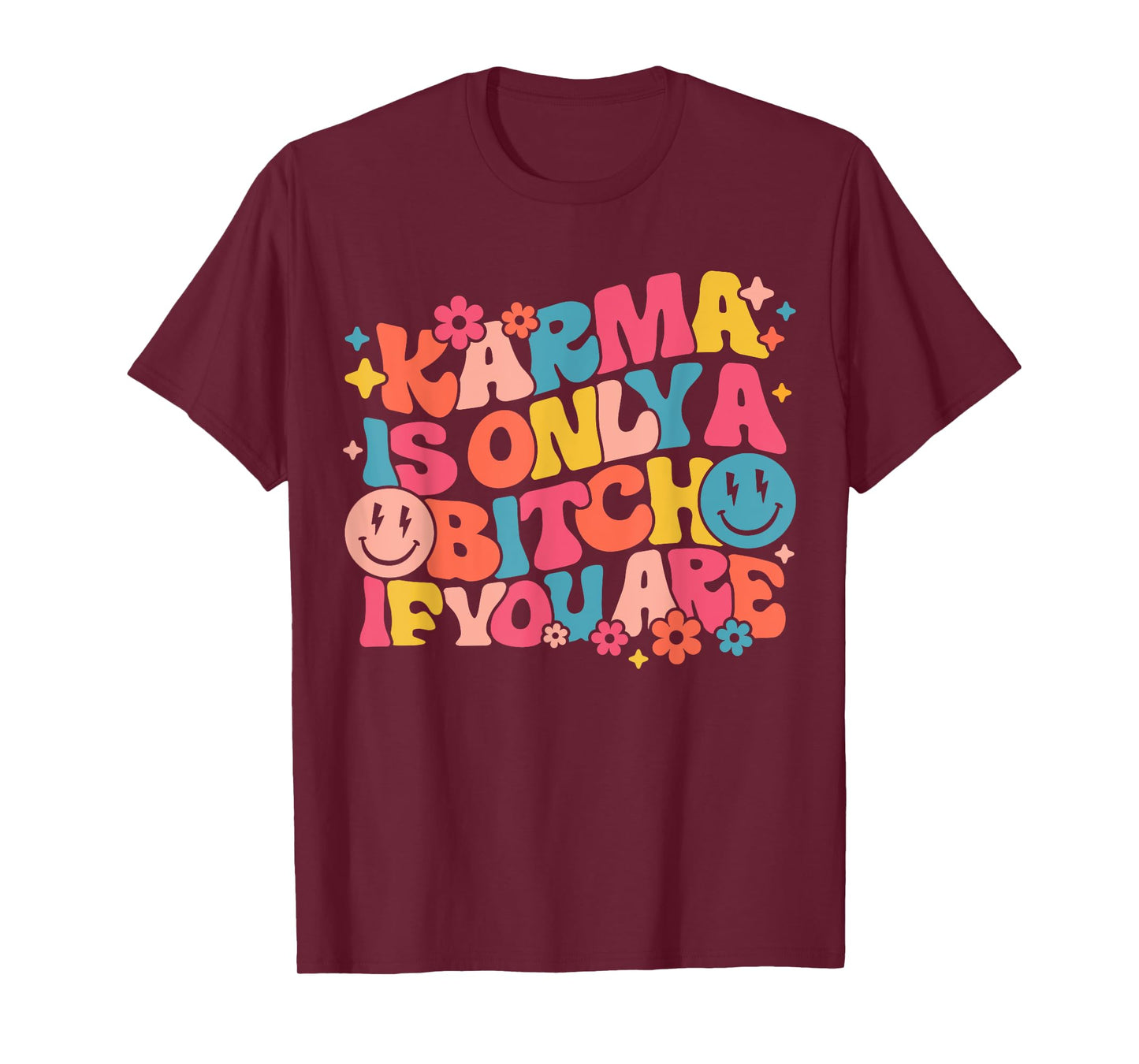 Karma Is Only A Bitch If You Are Trendy Leopard Preppy T-Shirt