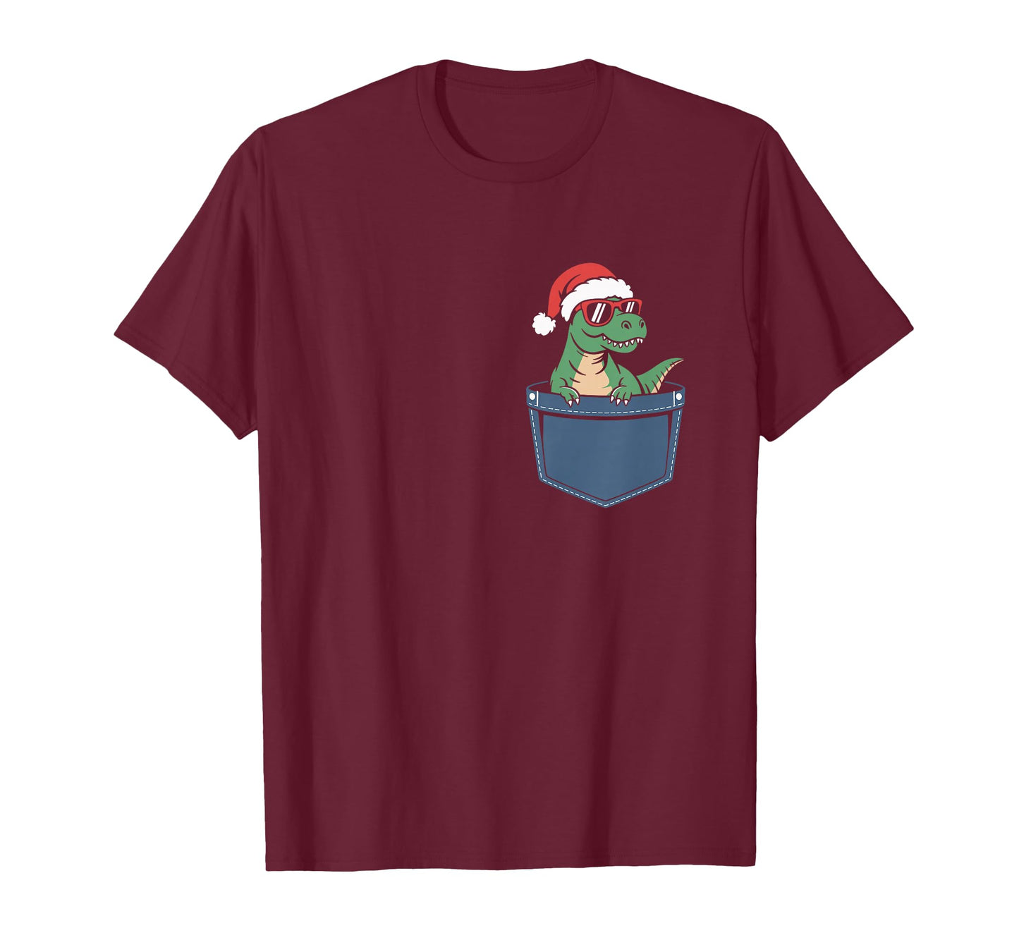 Dinosaur in Pocket, Santa t rex in a Pocket Christmas Boys T-Shirt