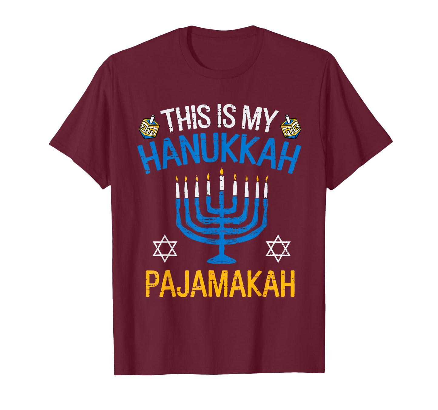 Vintage This is My Hanukkah Pajamakah Pajama Chanukah Jewish T-Shirt