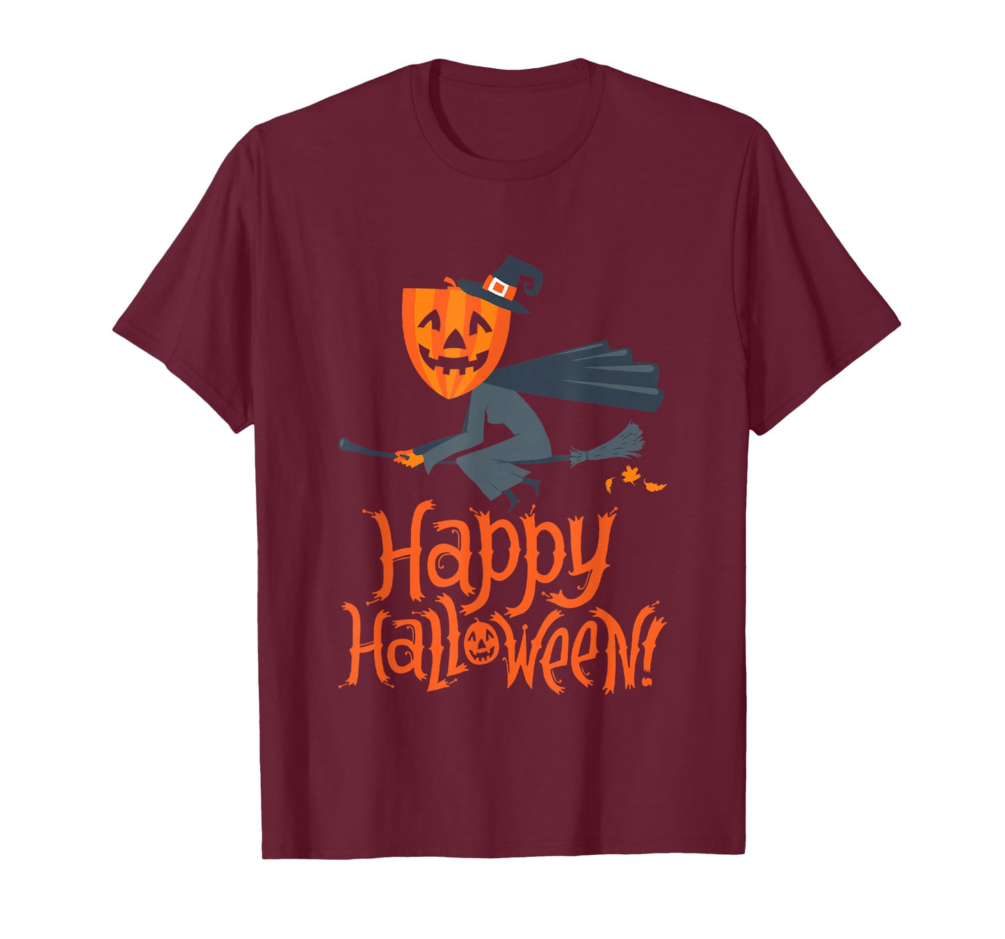 Happy Halloween Witch Pumpkin - Funny Cartoon Motif T-Shirt