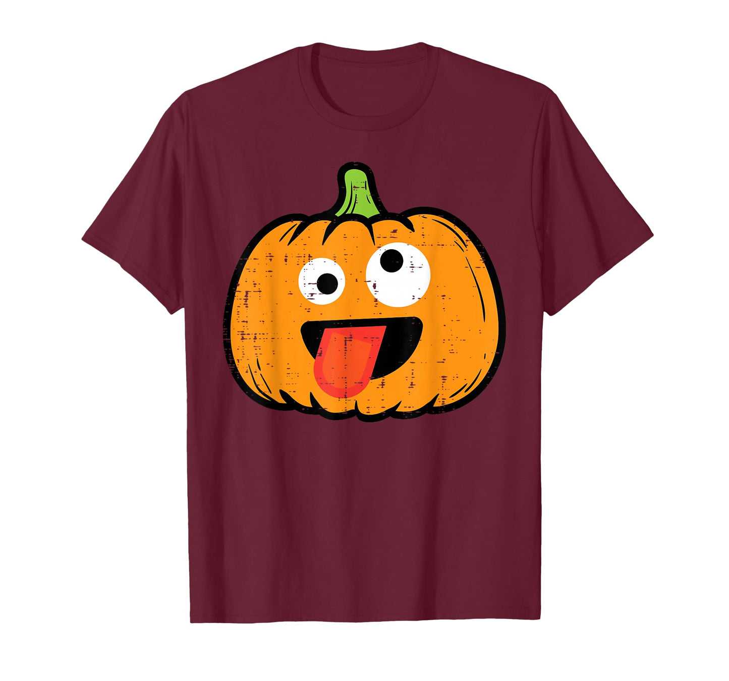 Halloween Pumpkin Tongue Out Face Costume Boy Kids Men Women T-Shirt