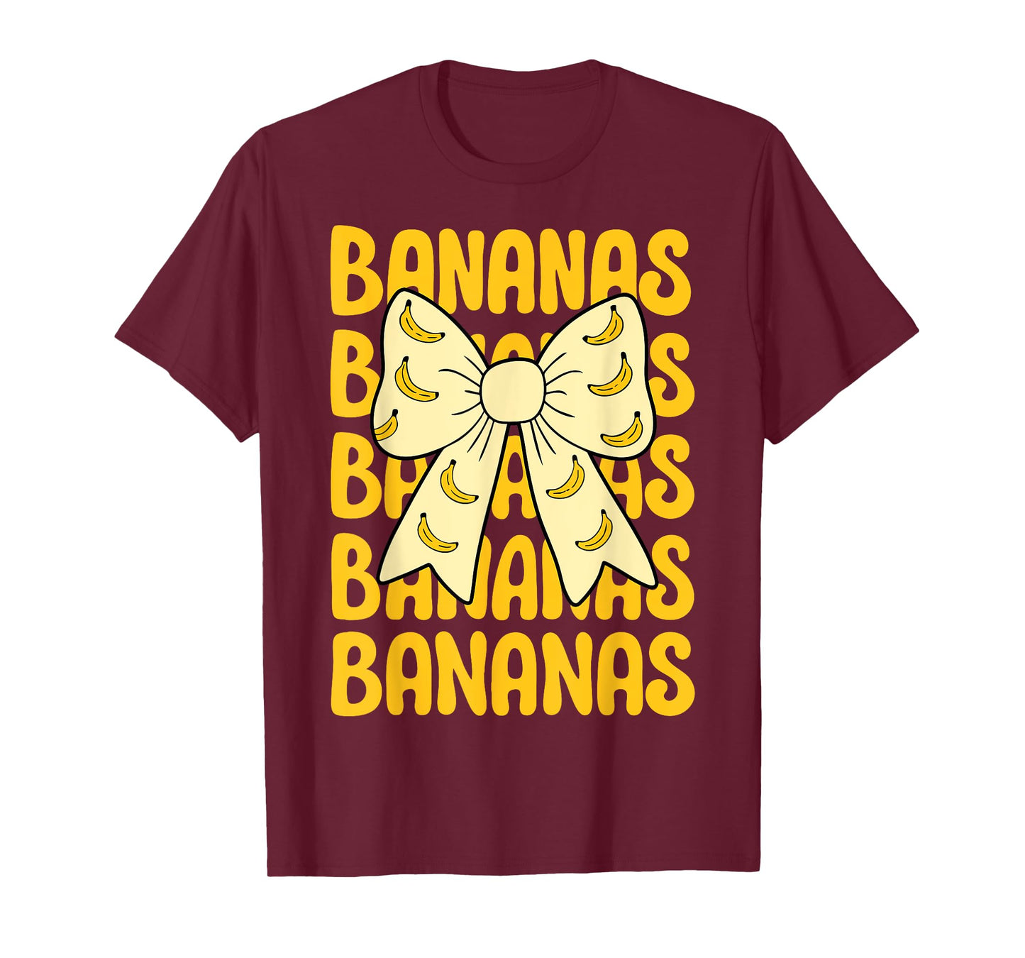 Retro Bananas Last Name Coquette Bow Women Girls Kids T-Shirt