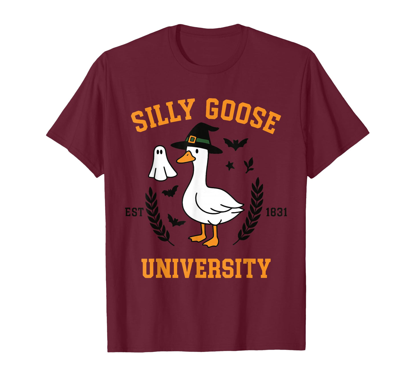 Silly Goose Halloween Witch Ghost Funny Vintage Spooky Goose T-Shirt