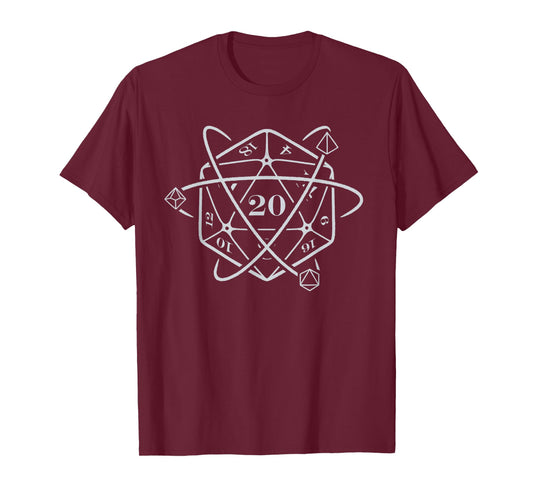 Roleplaying Games TTRPG D20 Dice Atom Men Women Kids T-Shirt