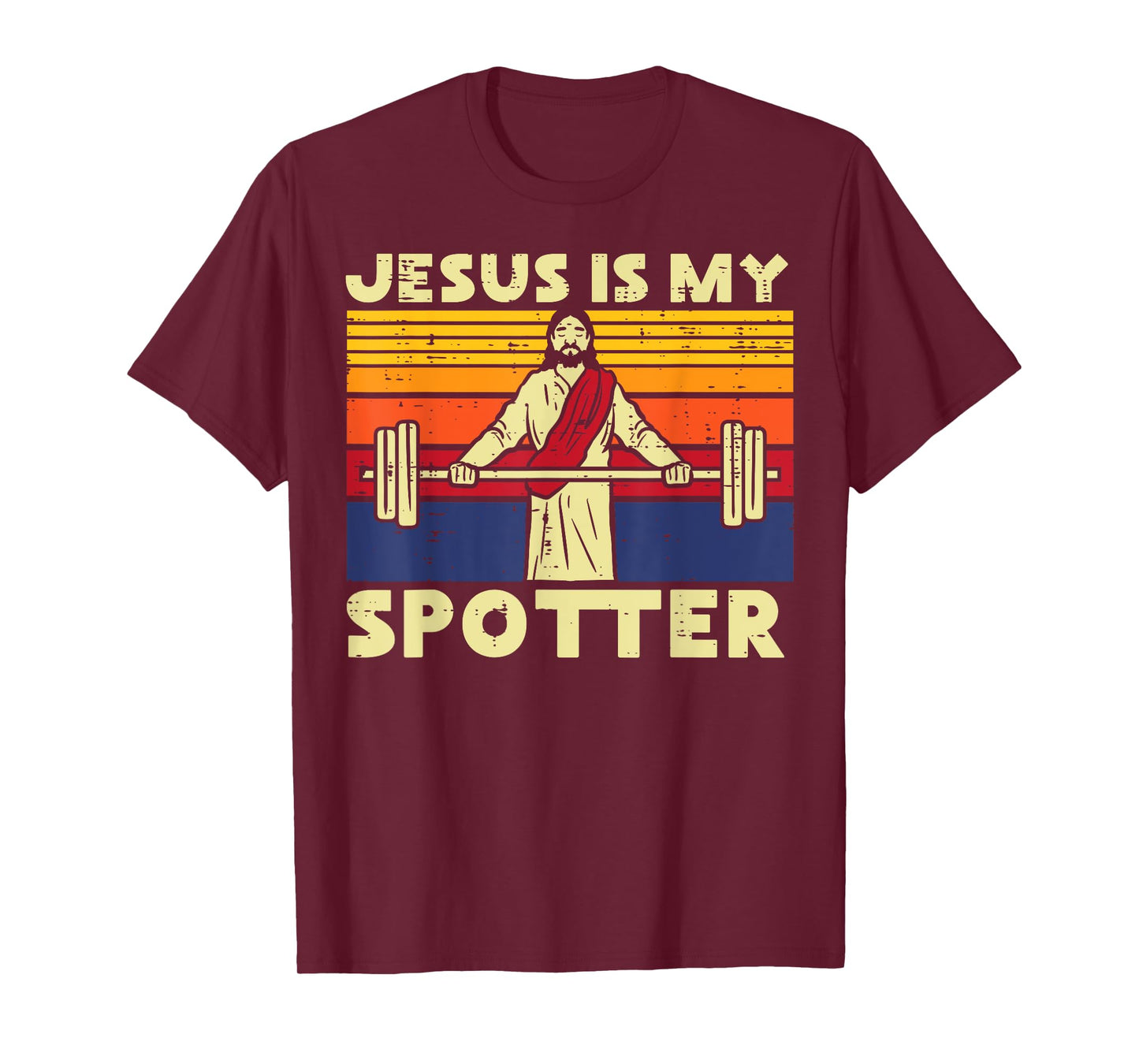Gym Jesus Is My Spotter Christian Workout Lifting Men Women T-Shirt