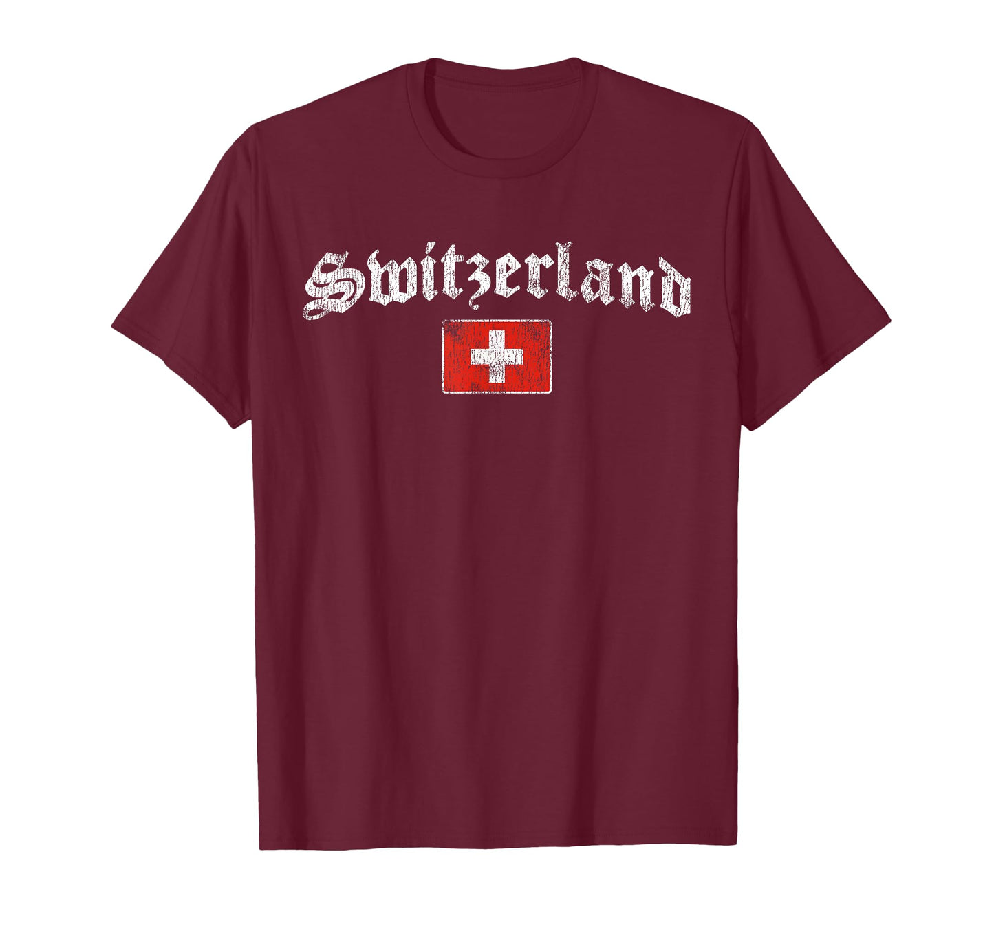 Retro Swiss Flag of Switzerland Souvenir for Men Women Kids T-Shirt