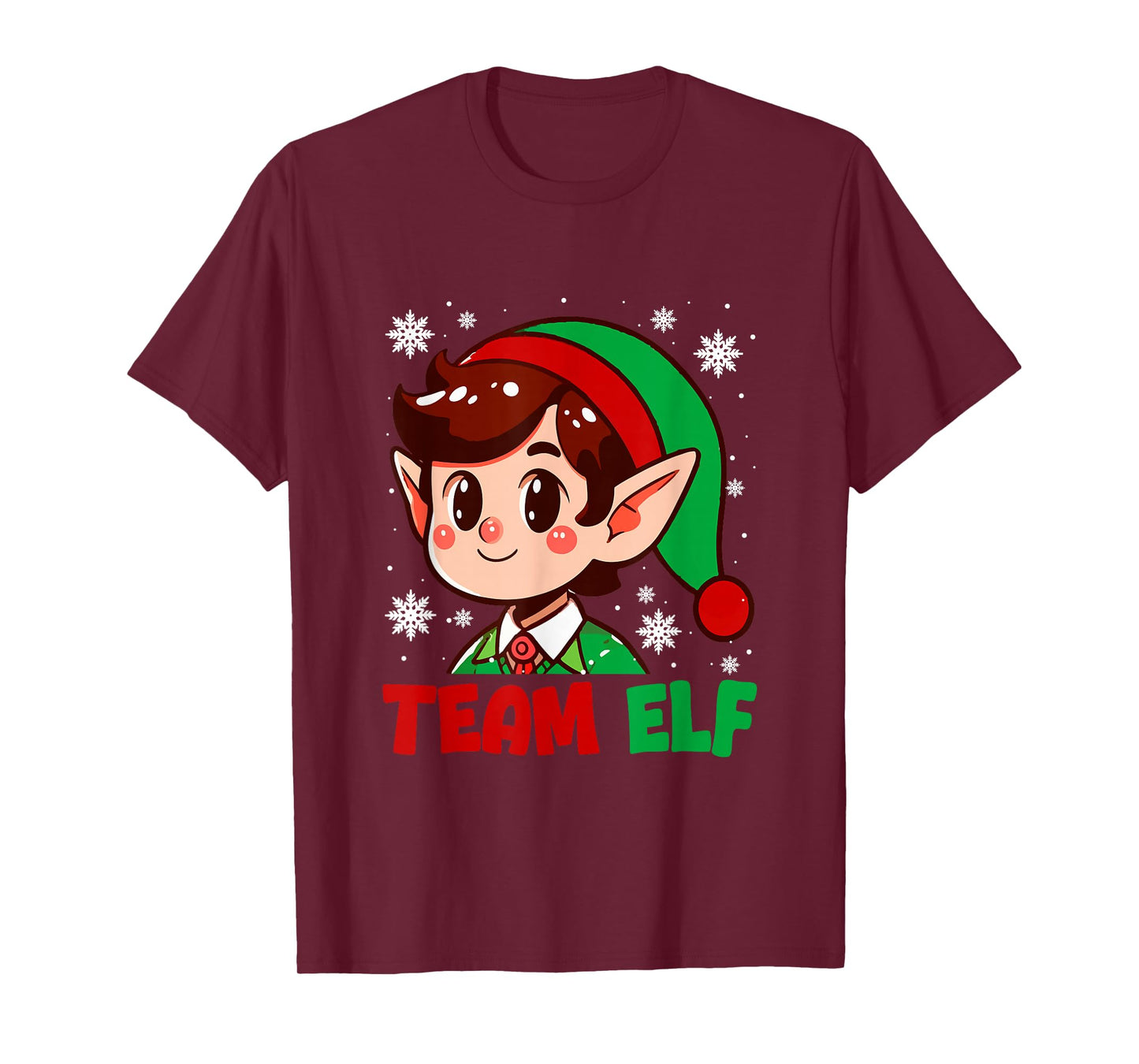Team Elf Christmas Elf Face Matching Family Kids Toddlers T-Shirt