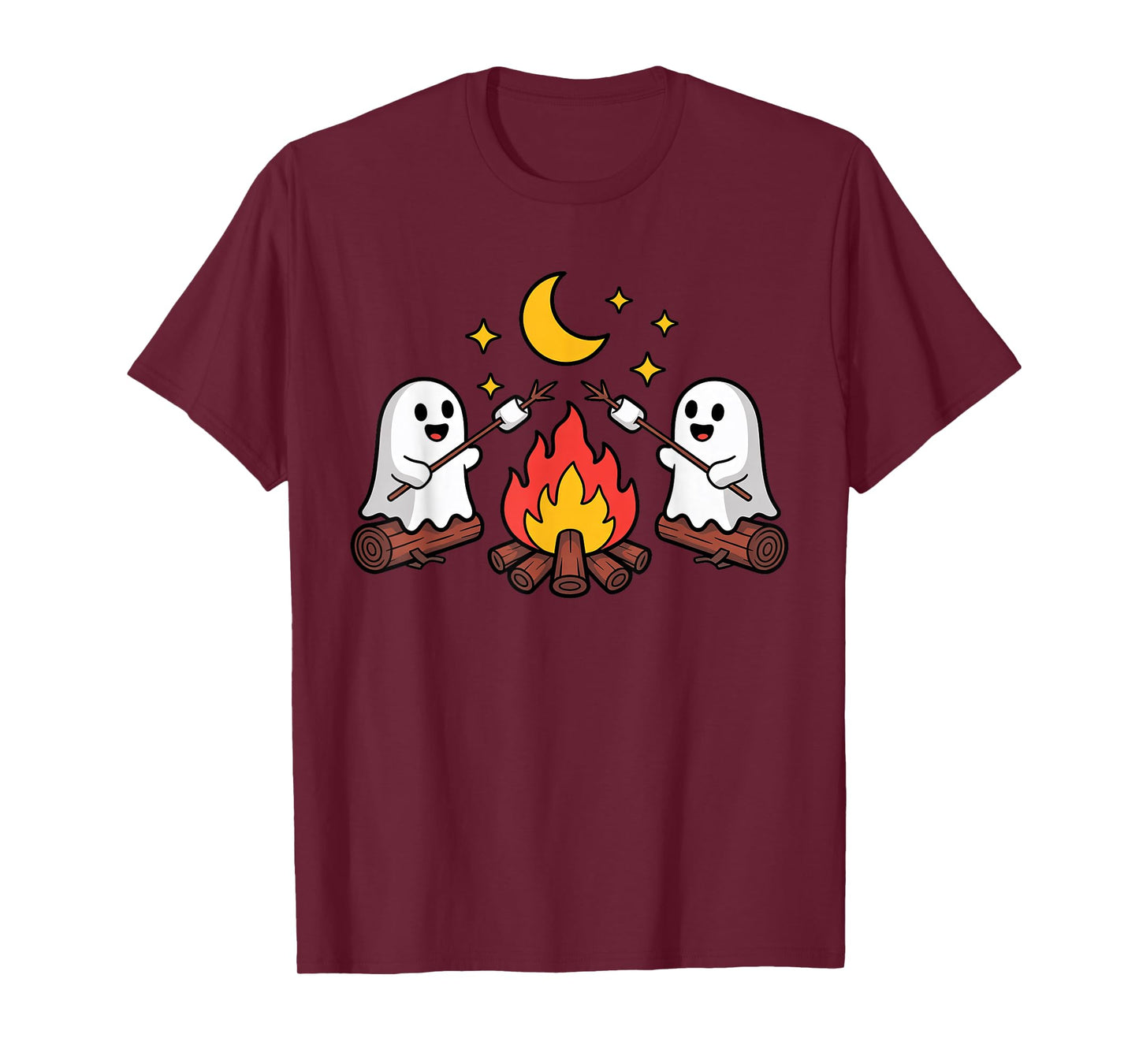 Ghost Campfire Camping Halloween Family Matching Costumes T-Shirt