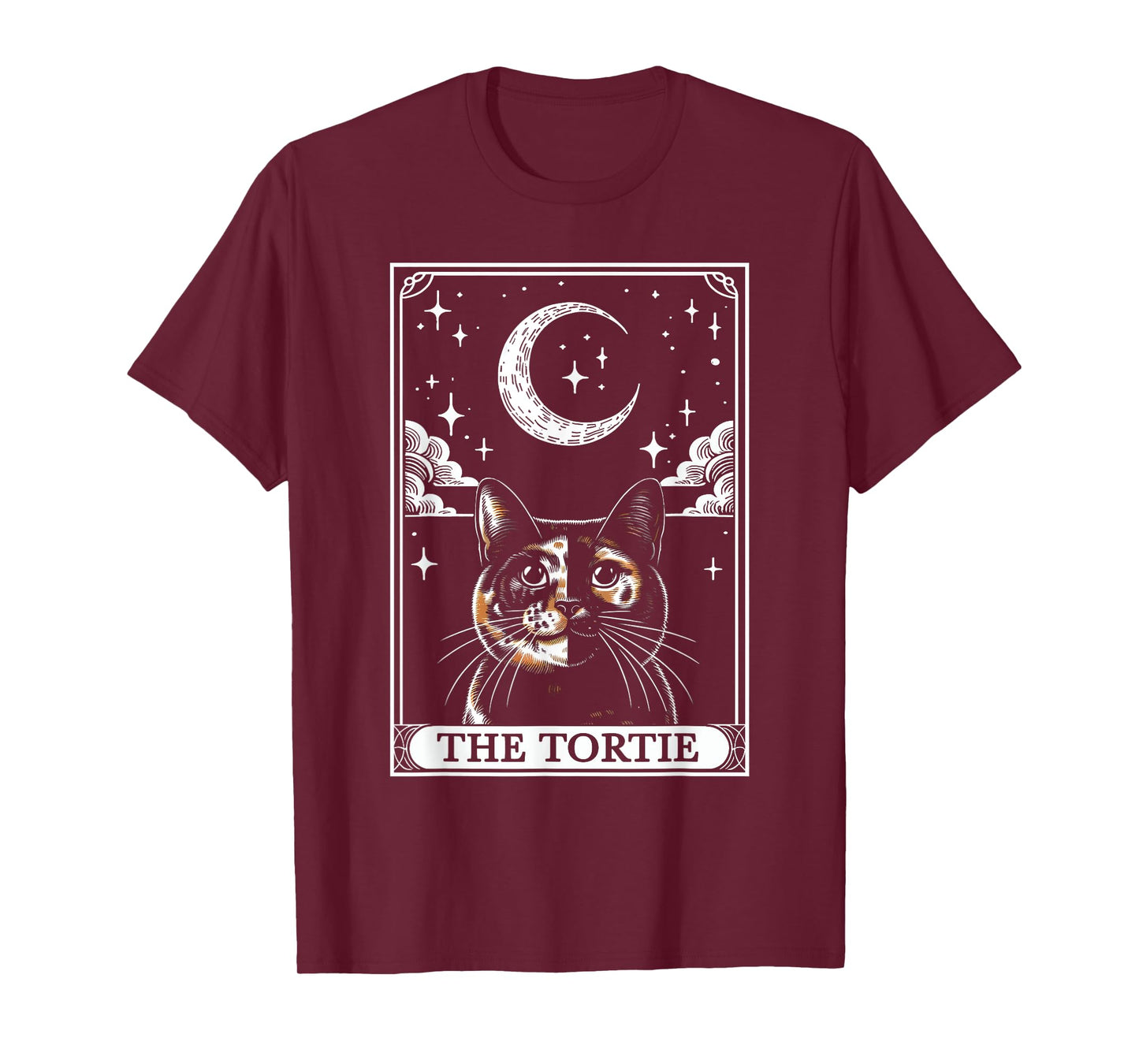 Tarot Card Vintage Crescent Moon Tortie Cat Mom Cat Lovers T-Shirt