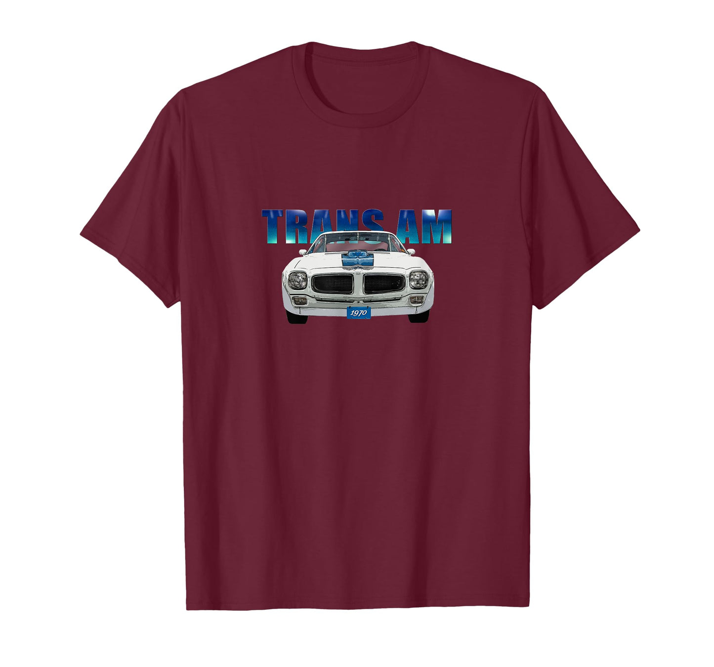 VINTAGE 1970 TRANS AM, WHITE, AMERICAN CLASSIC, BLUE WRAP T-Shirt