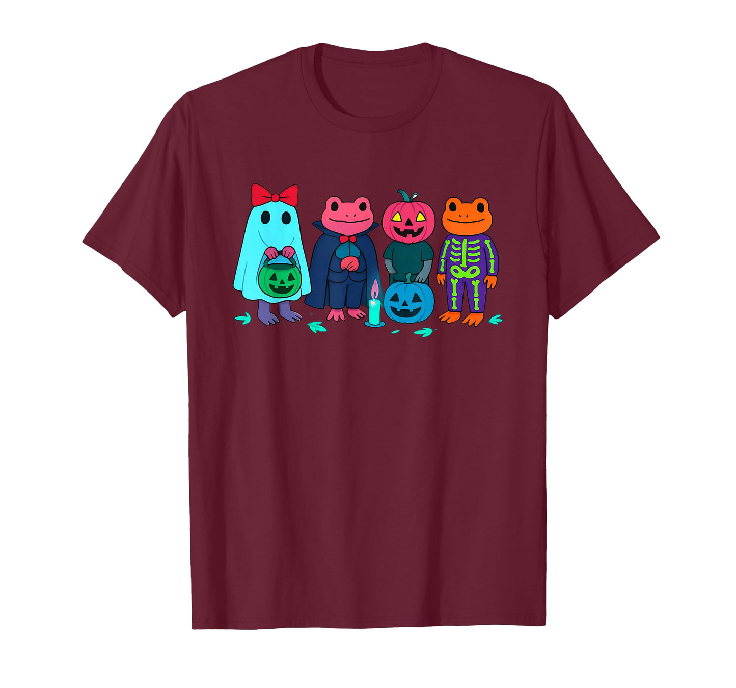 Spooky Skeleton Frog Cute with Pumpkin and Creepy Vibes T-Shirt