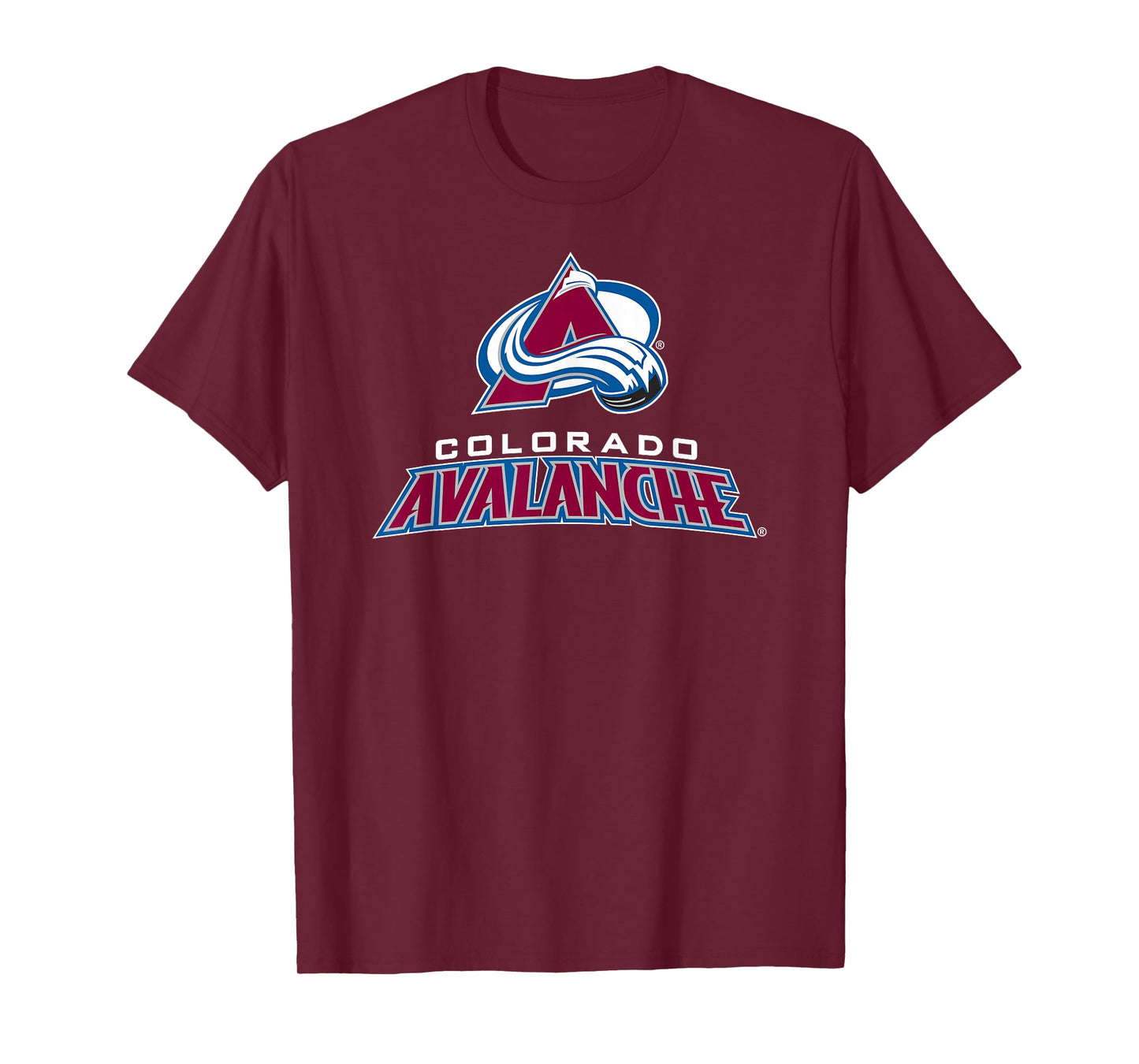 Colorado Avalanche Power Play T-Shirt - Blue, Unisex-Adults/Kids, Short Sleeve, Modern Casual, Solid with Print, NHL Officially Licensed