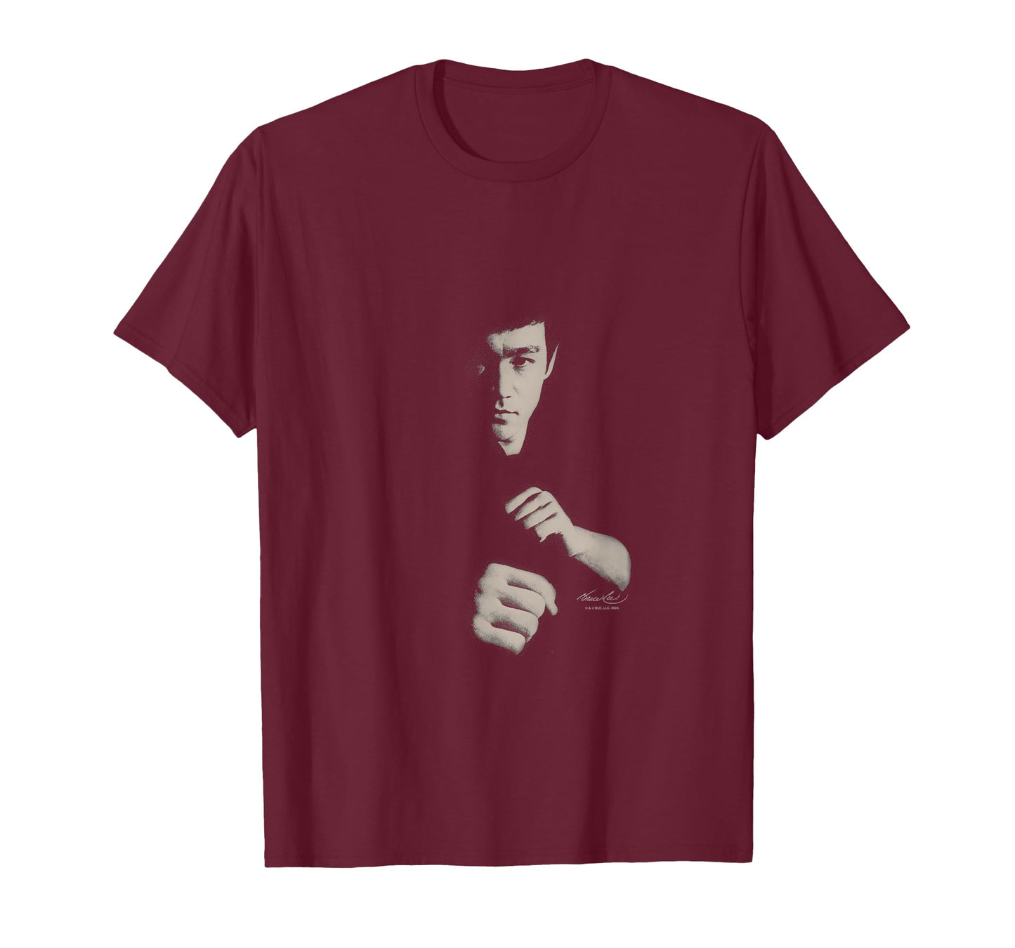 Bruce Lee Ready To Fight Shaded Portrait Vintage T-Shirt
