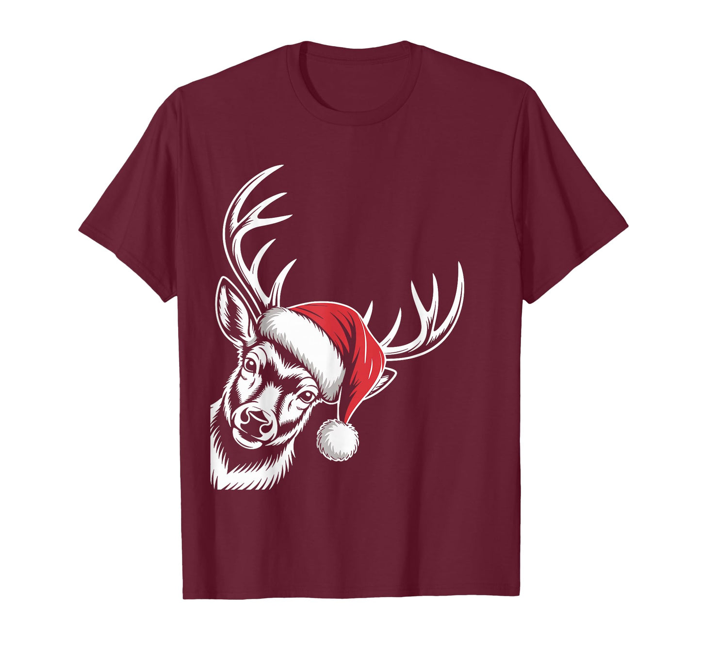 Deer Christmas Santa Hat Pajama Whitetail Buck Deer Xmas T-Shirt