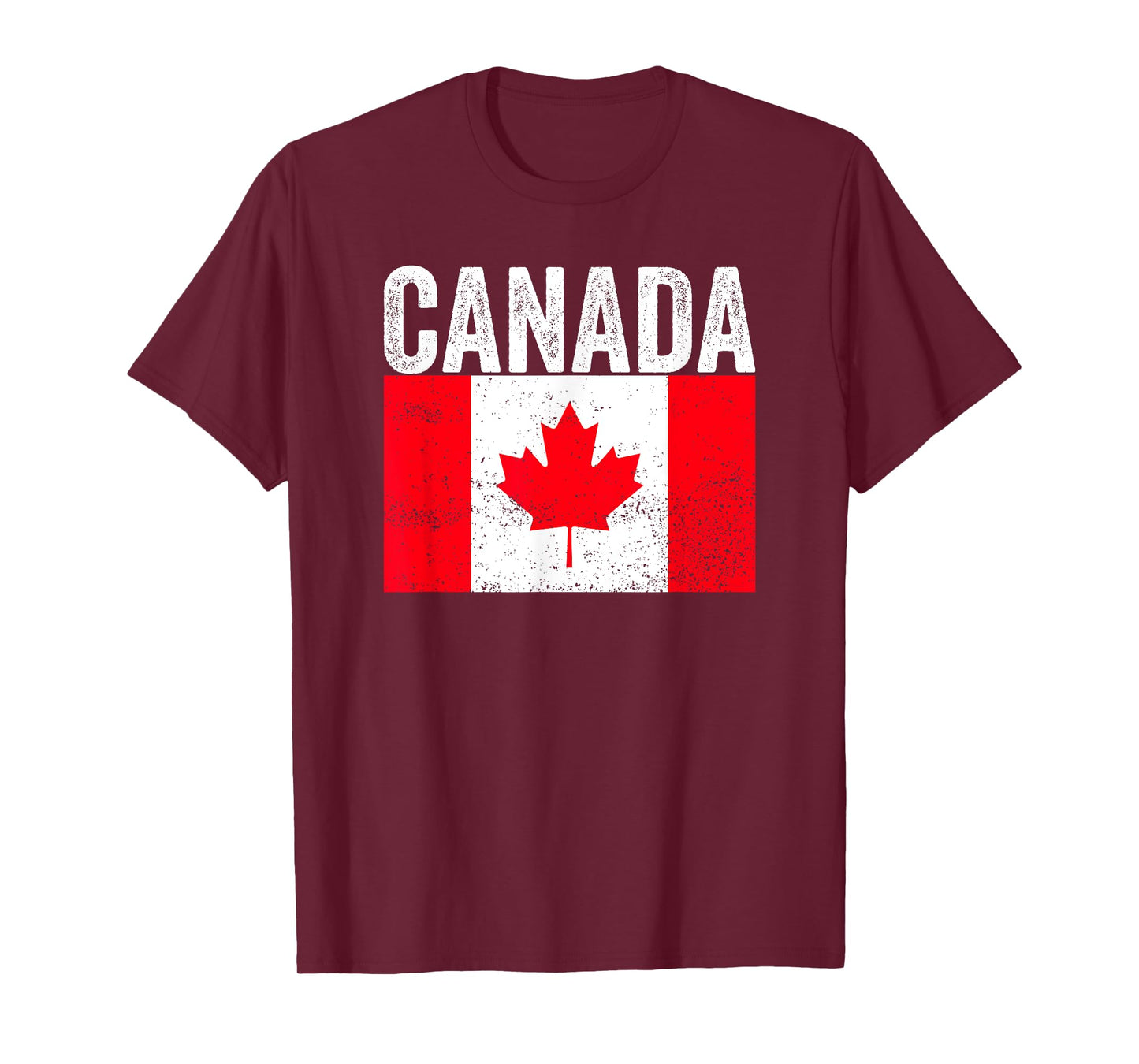 Vintage Canada Flag Distressed Maple Leaf Patriotic Design T-Shirt